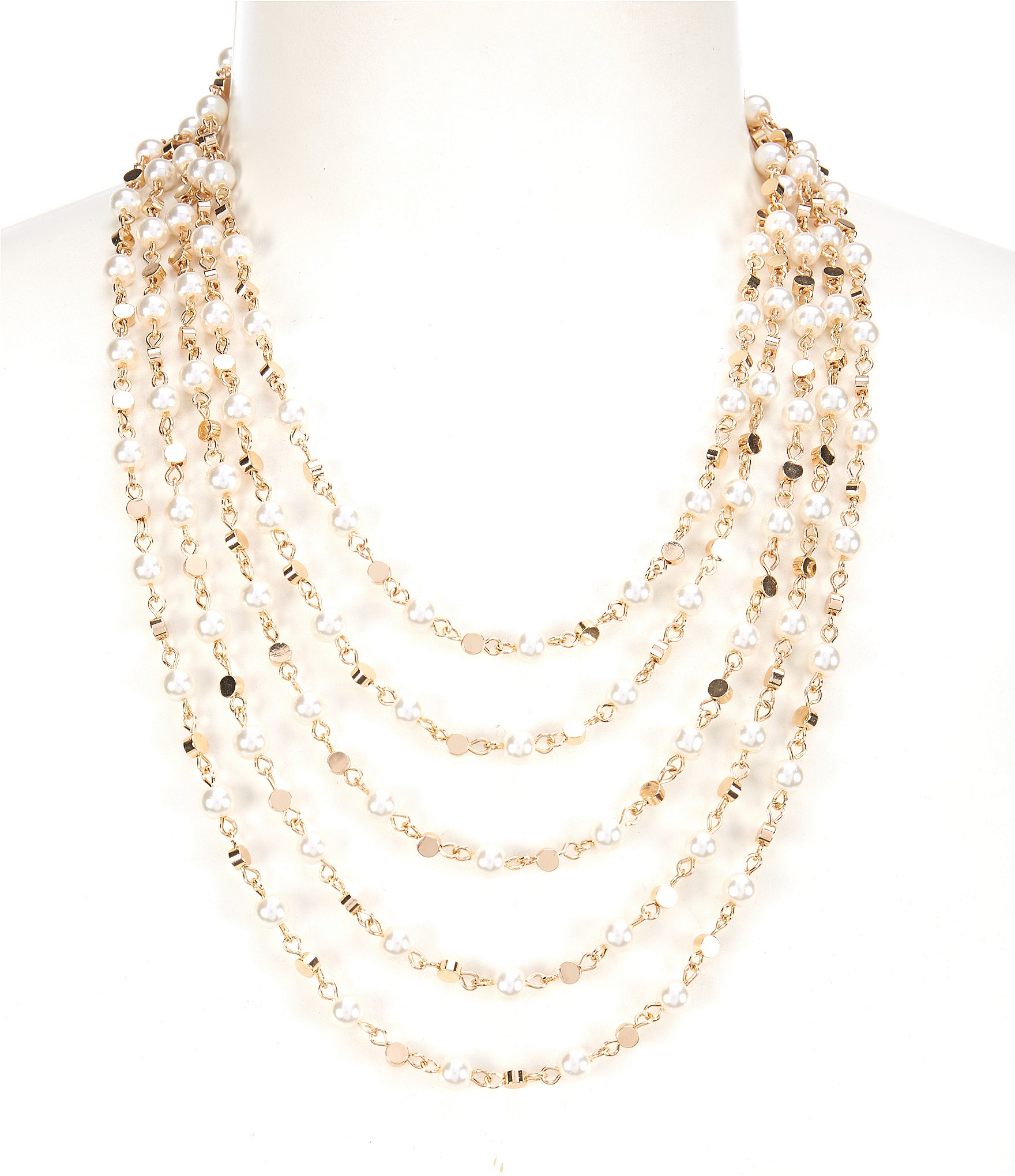 Multi-Strand White Pearl Necklace