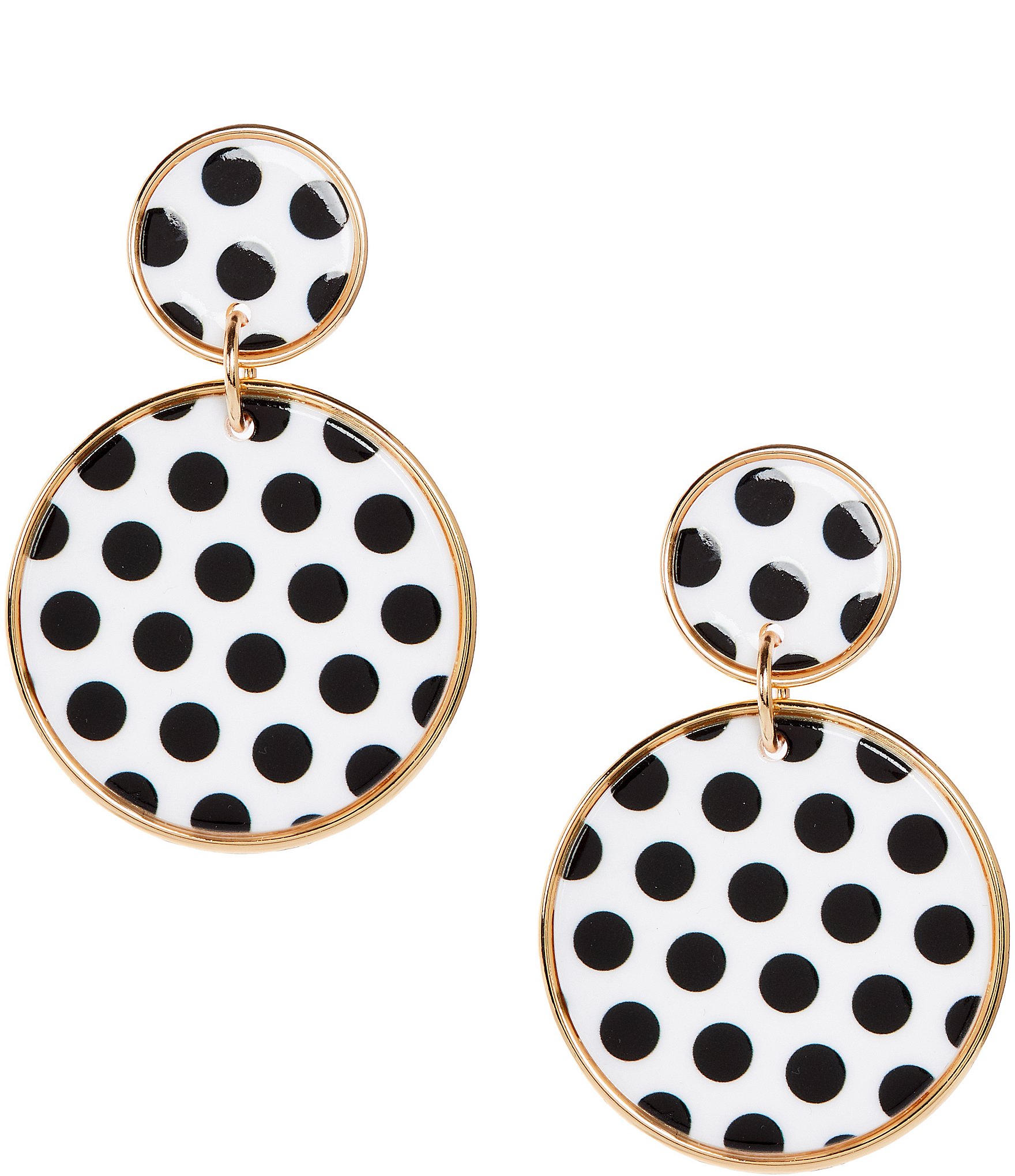Dillard's Polka Dot Double Drop Earrings