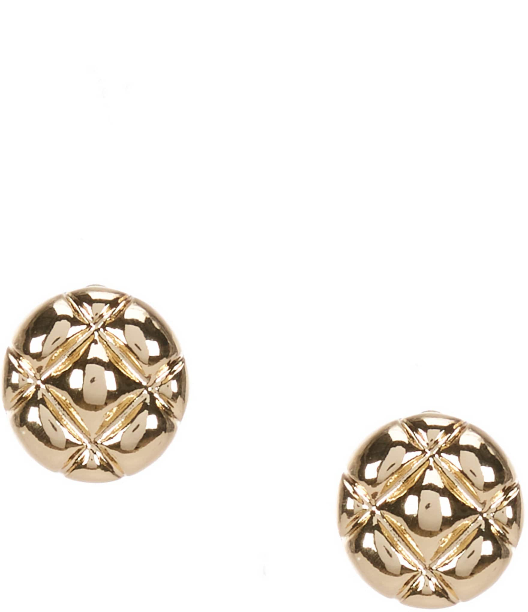 Dillard's Quilted Pattern Clip Earrings