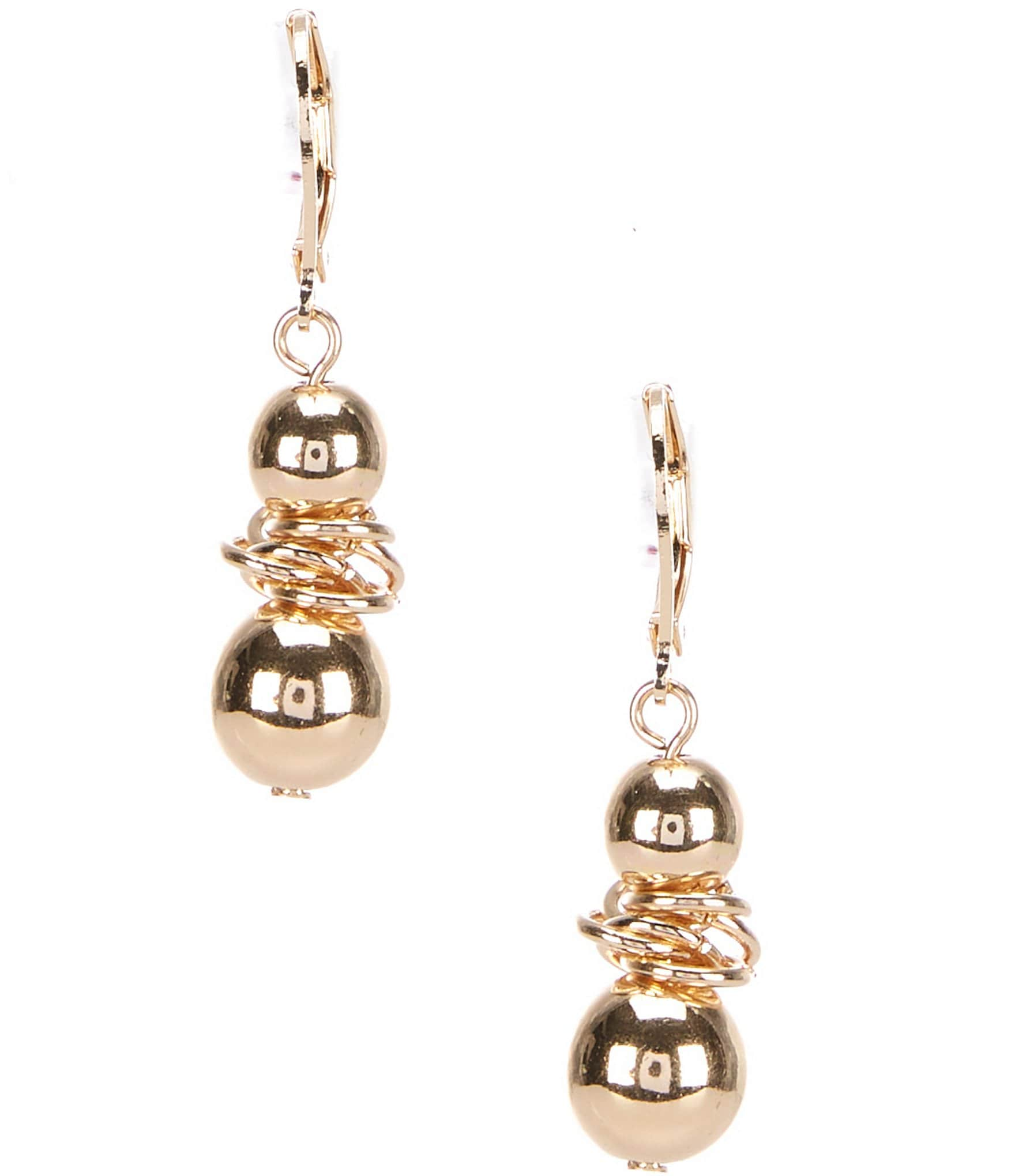 Dillard's Round Bead Double Drop Earrings