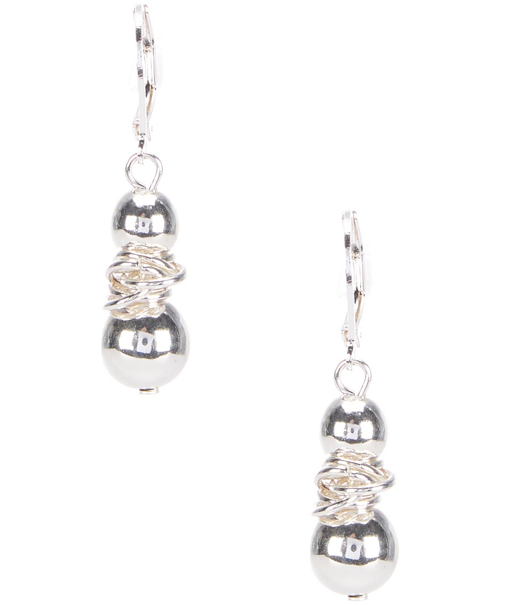 Dillard's Round Bead Double Drop Earrings