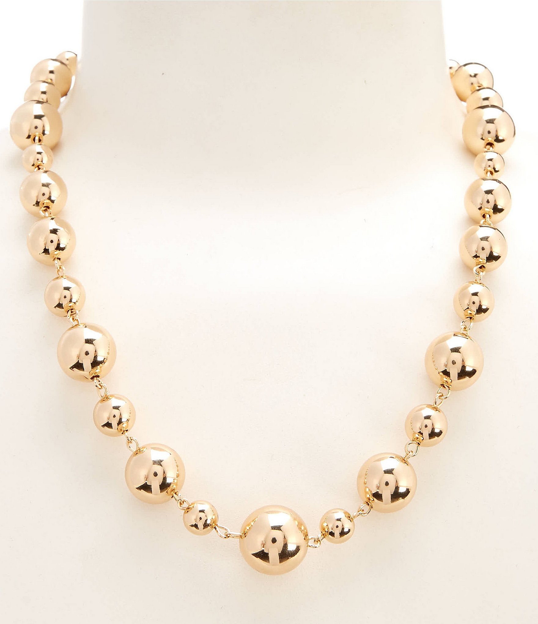 Dillard's Shiny Beads Linked Short Pendant Necklace