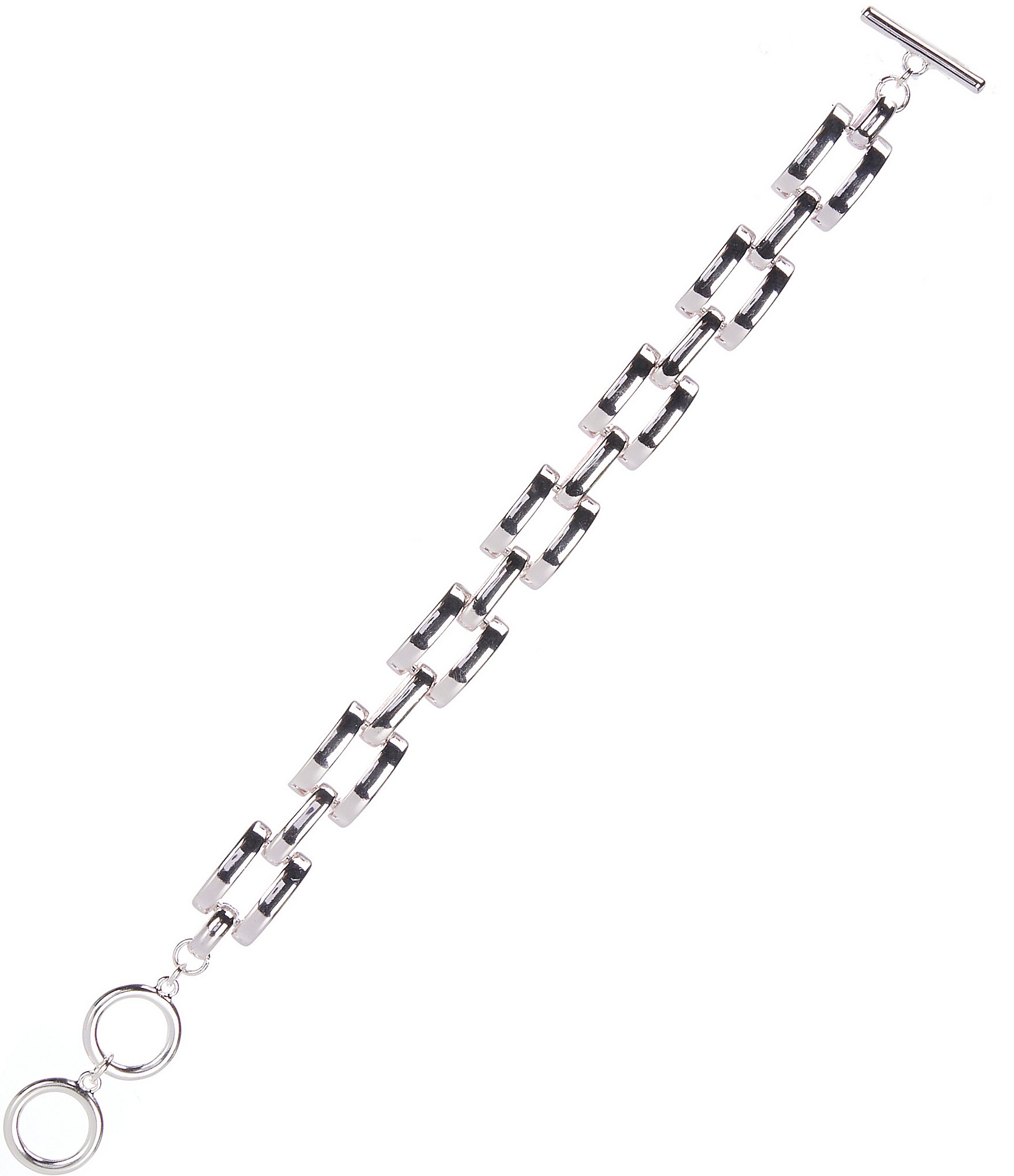 Dillard's Square Metal Link Chain Line Bracelet