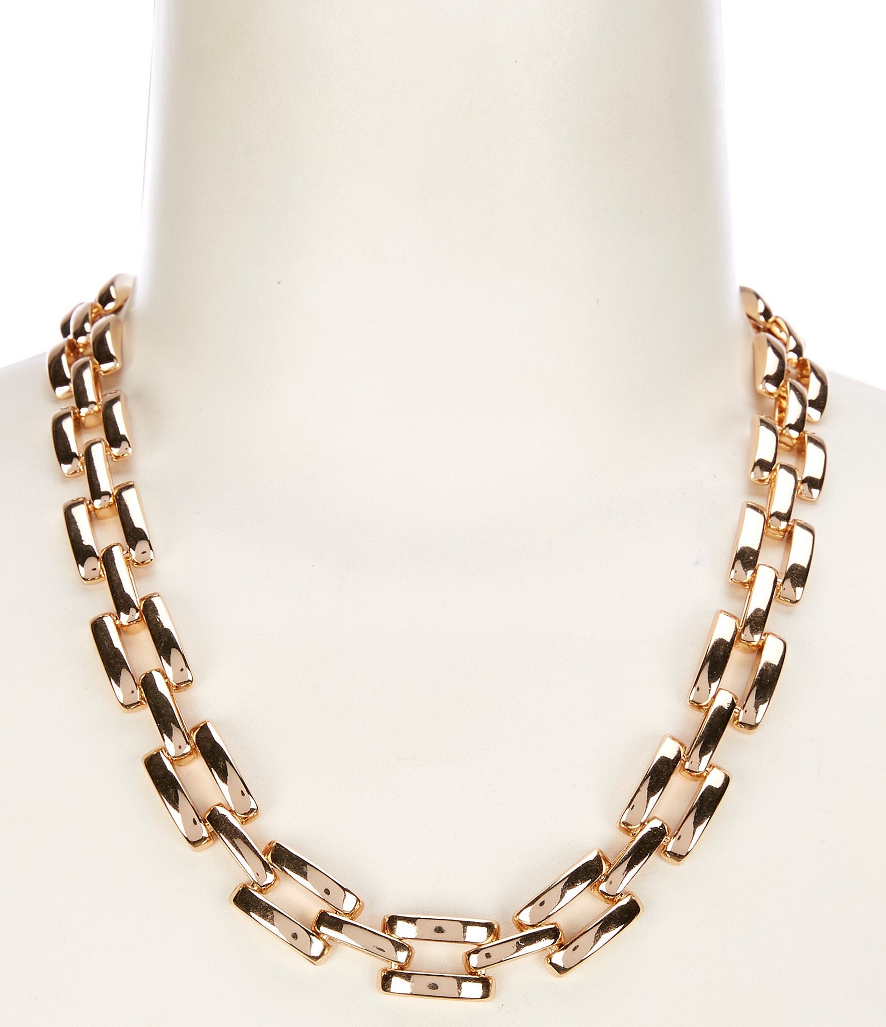 Dillard's Square Metal Link Chain Necklace