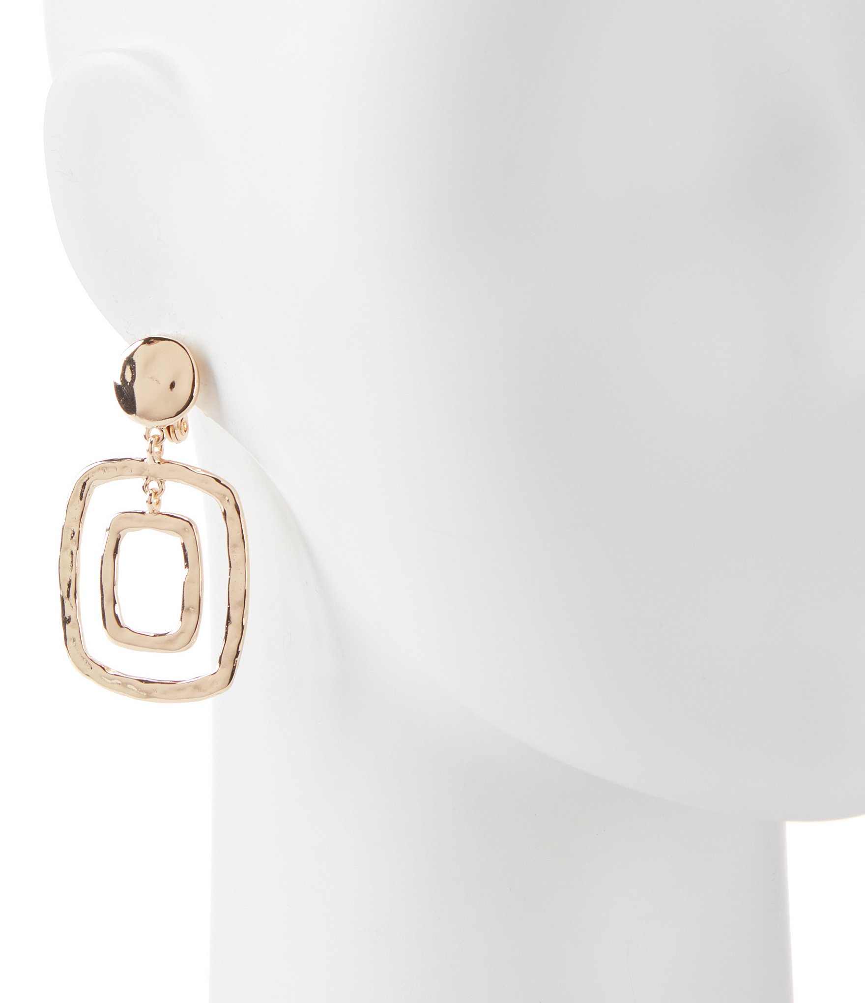 Dillard's Tailored Flat Square Clip-On Drop Earrings