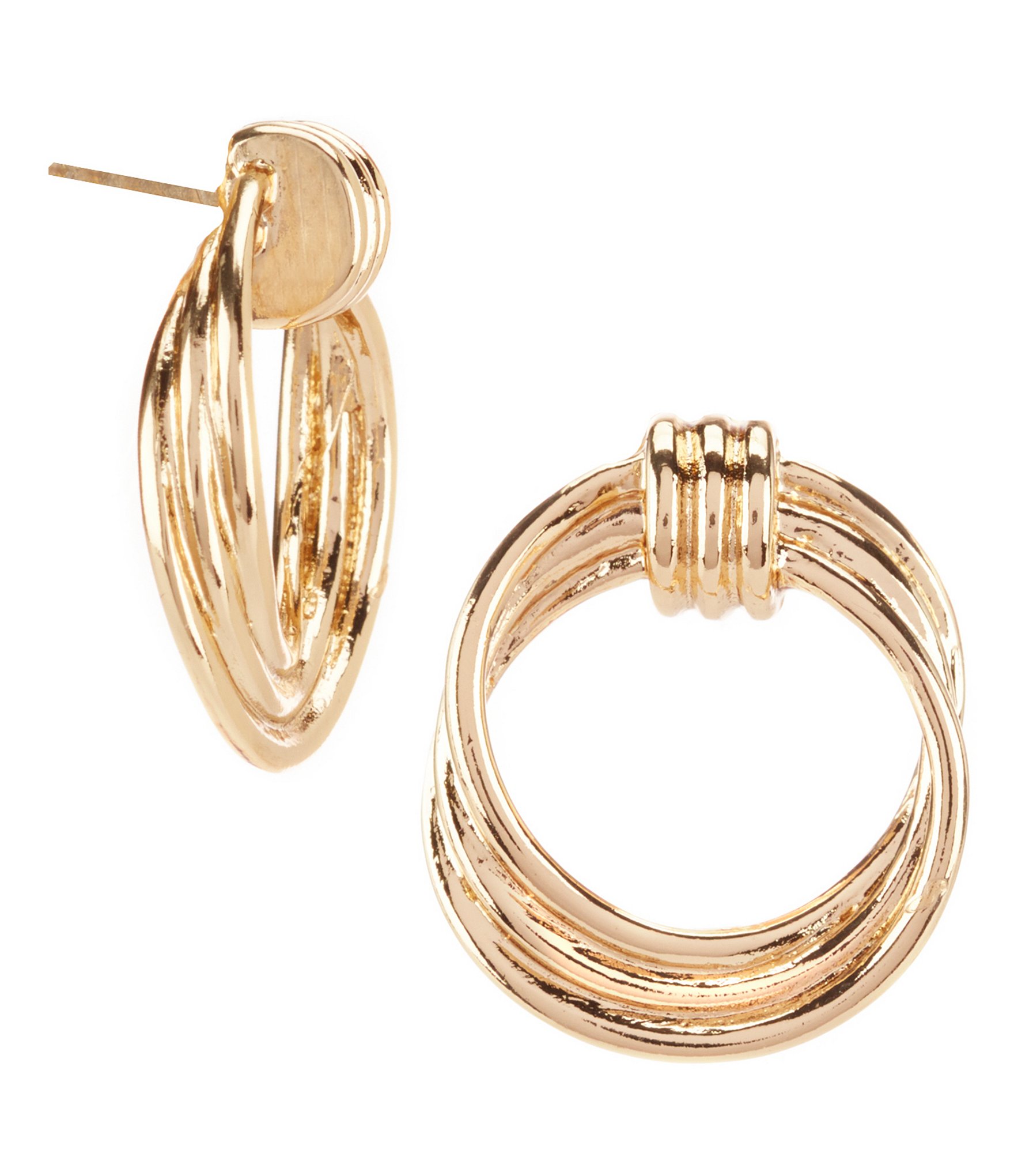 Dillard´s Tailored Rib Ring Doorknocker Hoop Earrings | Dillards