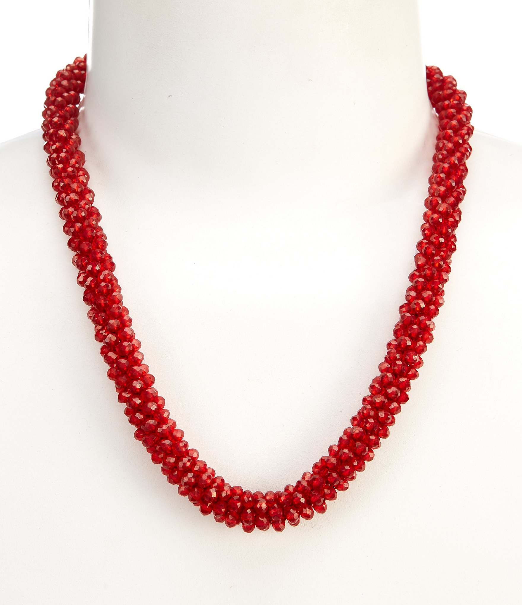 Dillard's Tailored Siam Glass Bead Short Collar Necklace | Dillard's