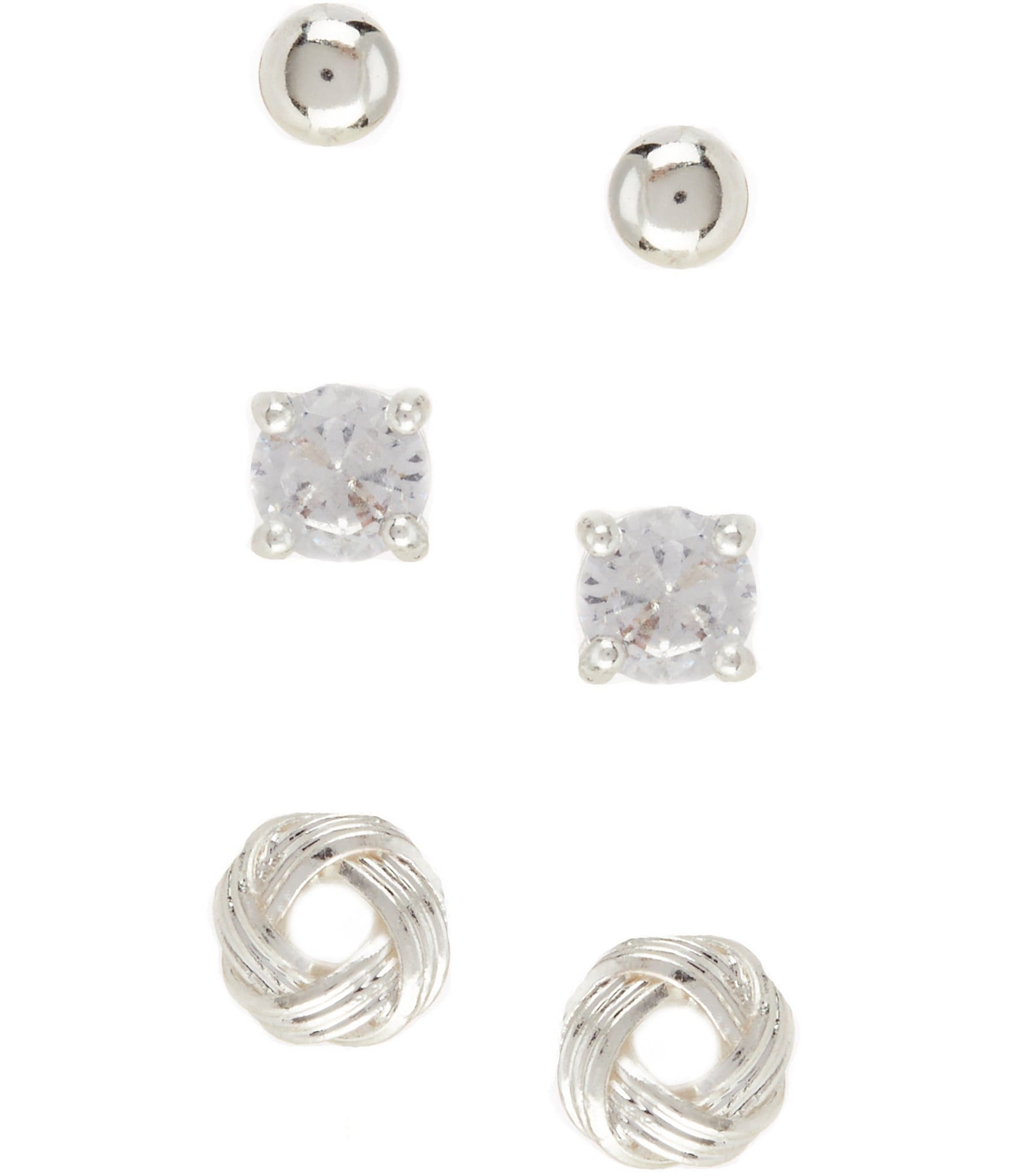 Dillard's Tailored Sterling Silver Stud Sensitive Earring Set