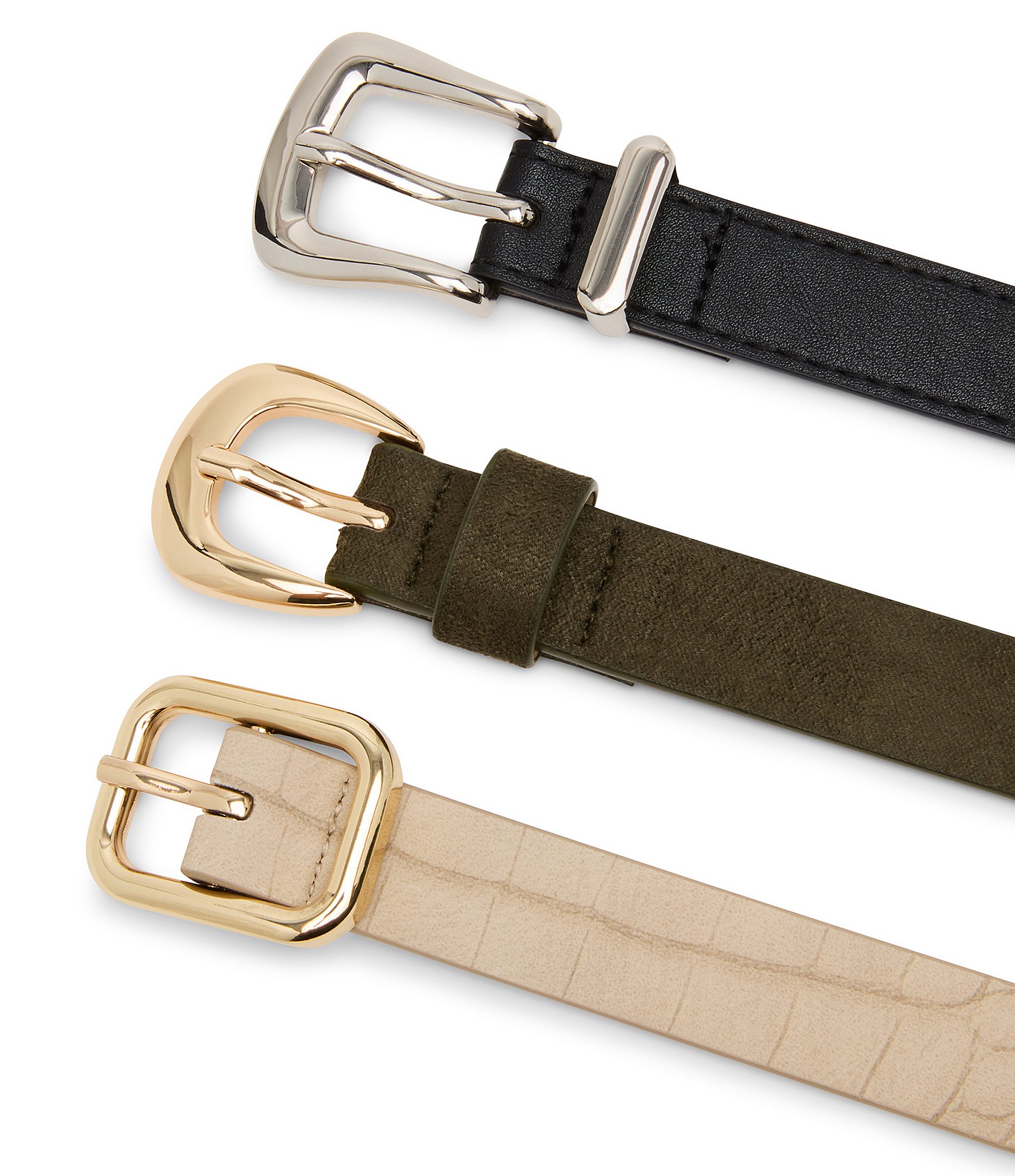 Dillard's Textured Belt Set