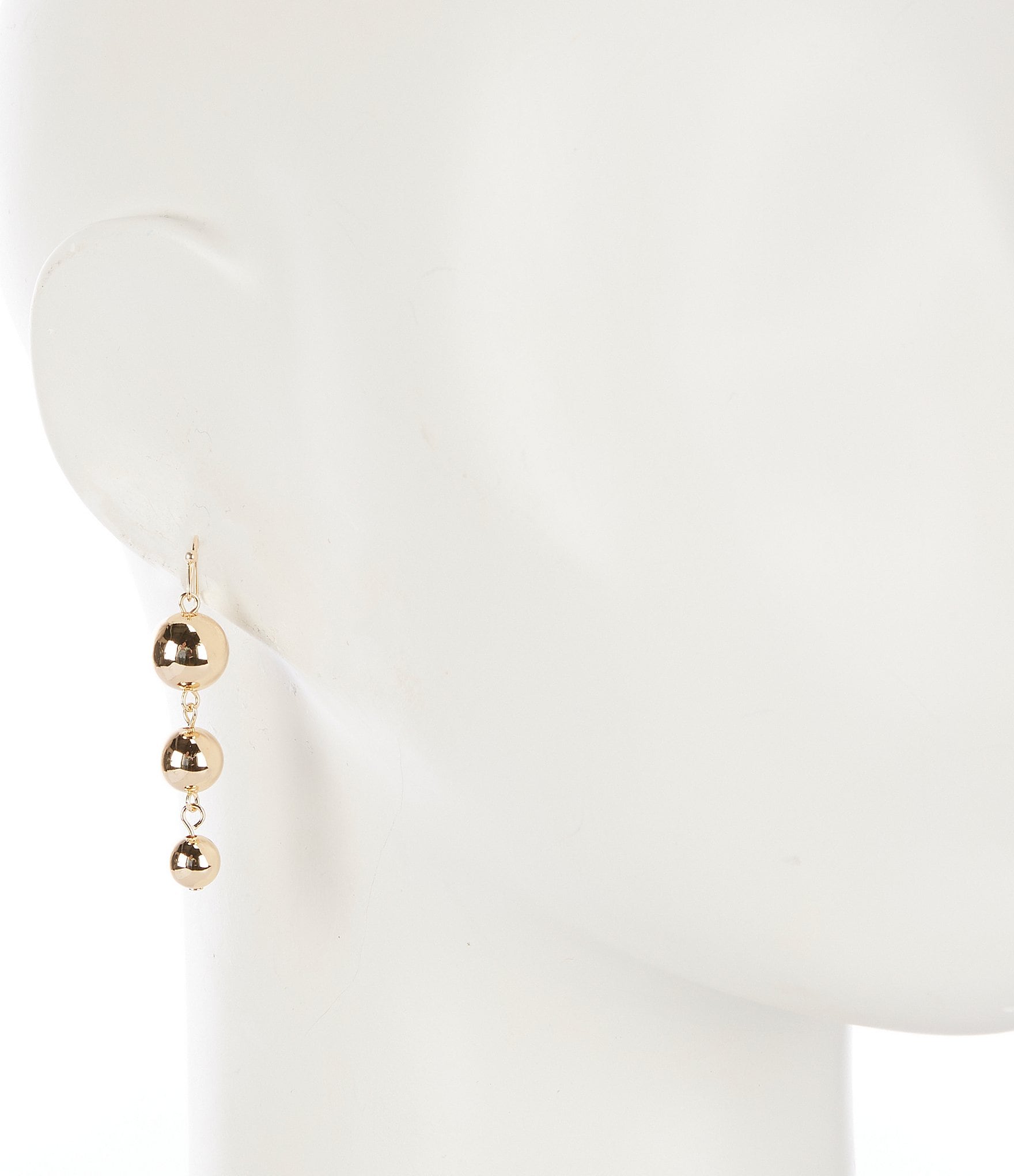 Dillard's Triple Gold Ball Linear Earrings