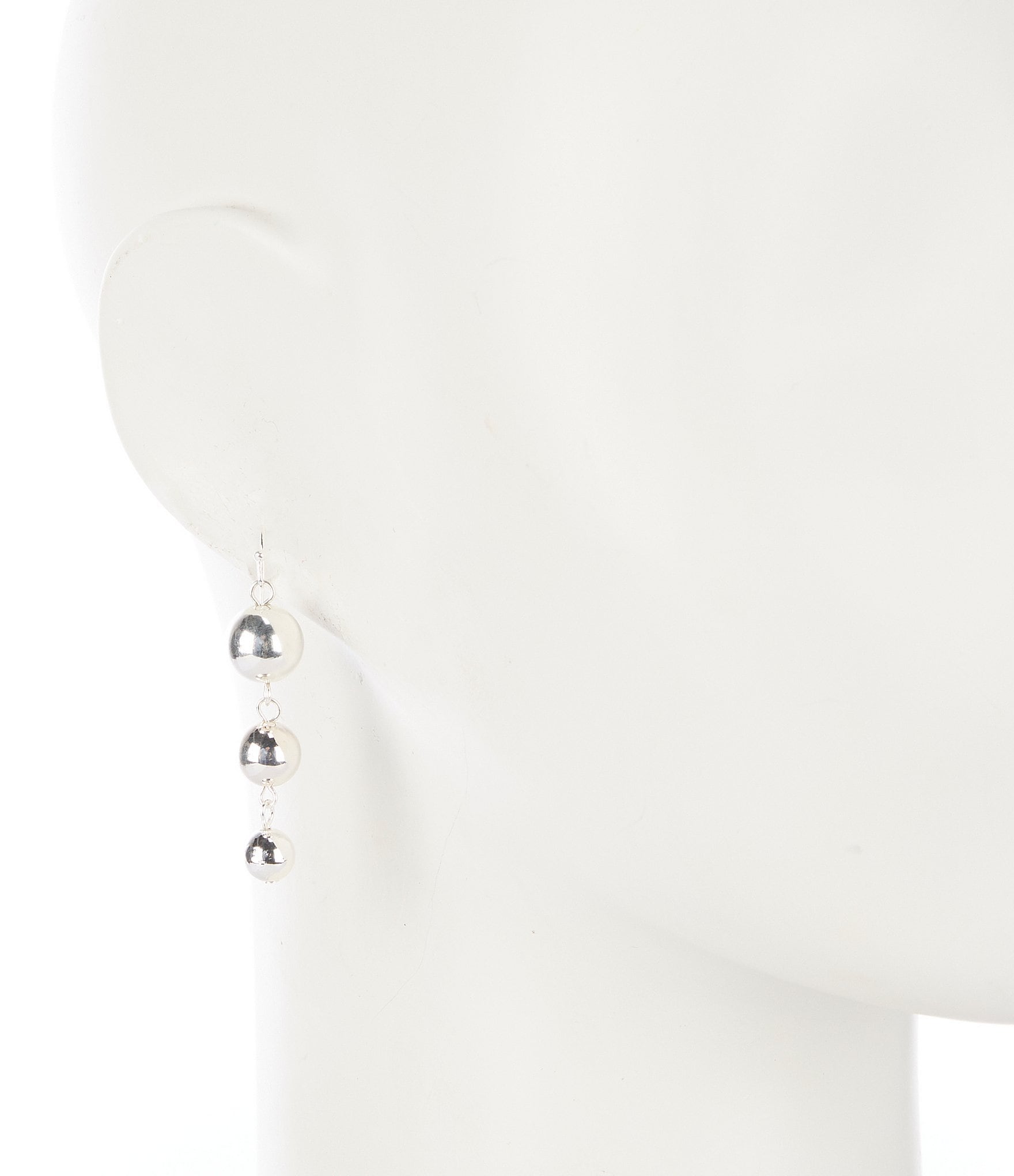 Dillard's Triple Shiny Ball Drop 2'' Earrings