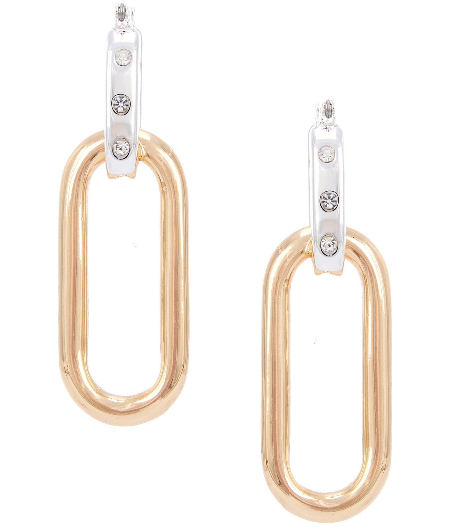Dillard's Two Tone Link Drop Earrings