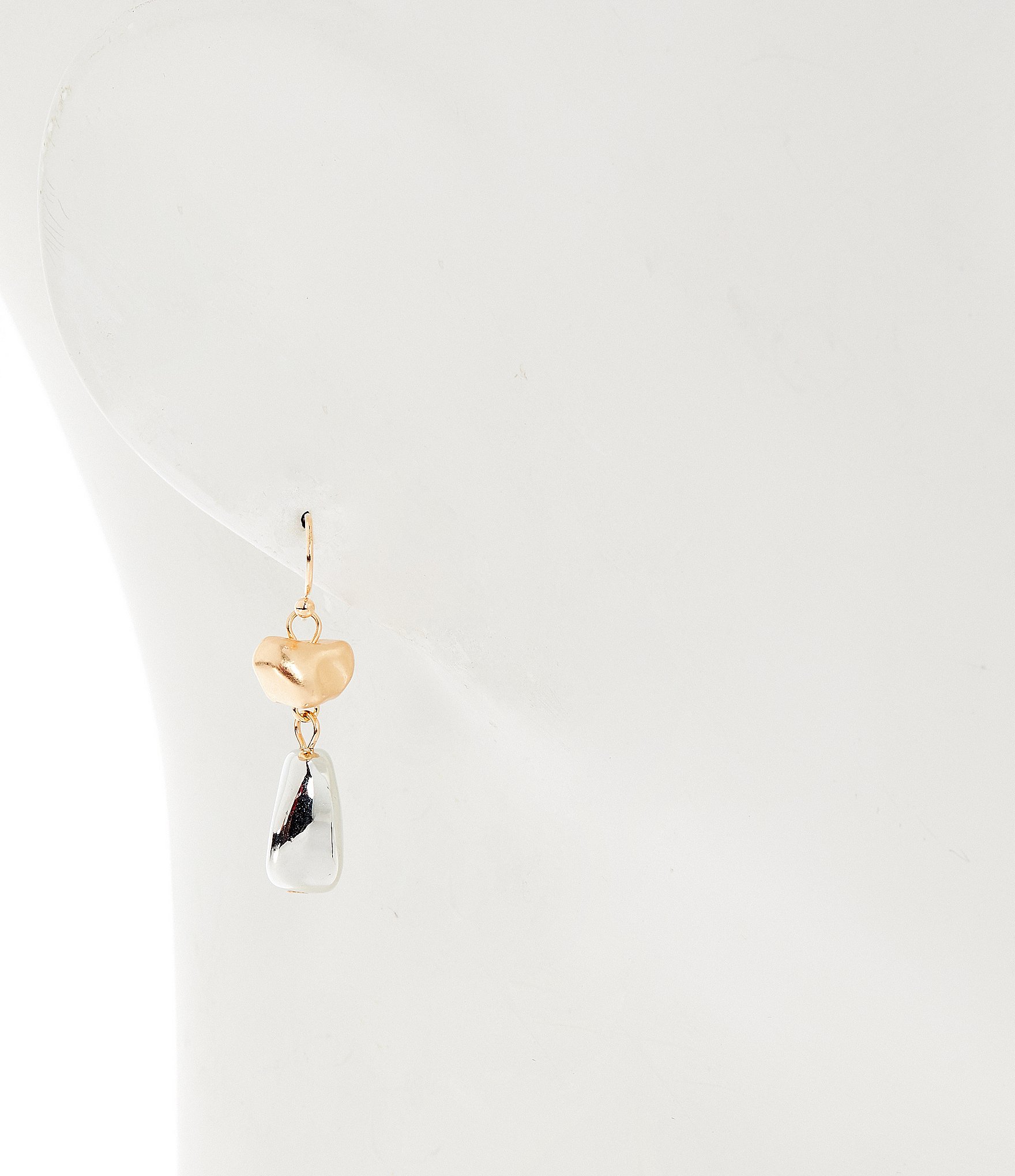 Dillard's Two Tone Pebble Linear Earrings