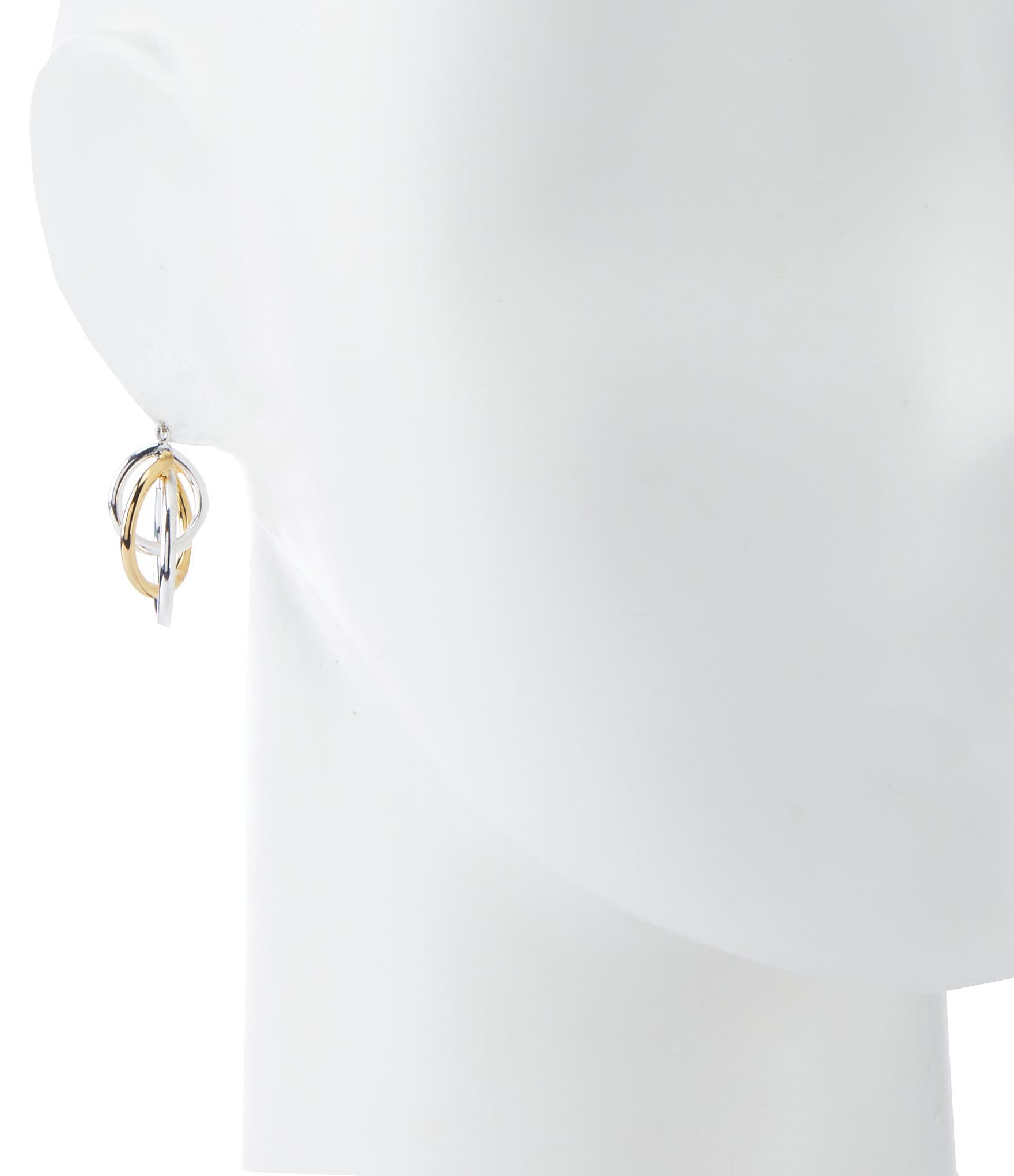 Dillard's Two Tone Triple Twist Hoop Sensitive Earrings