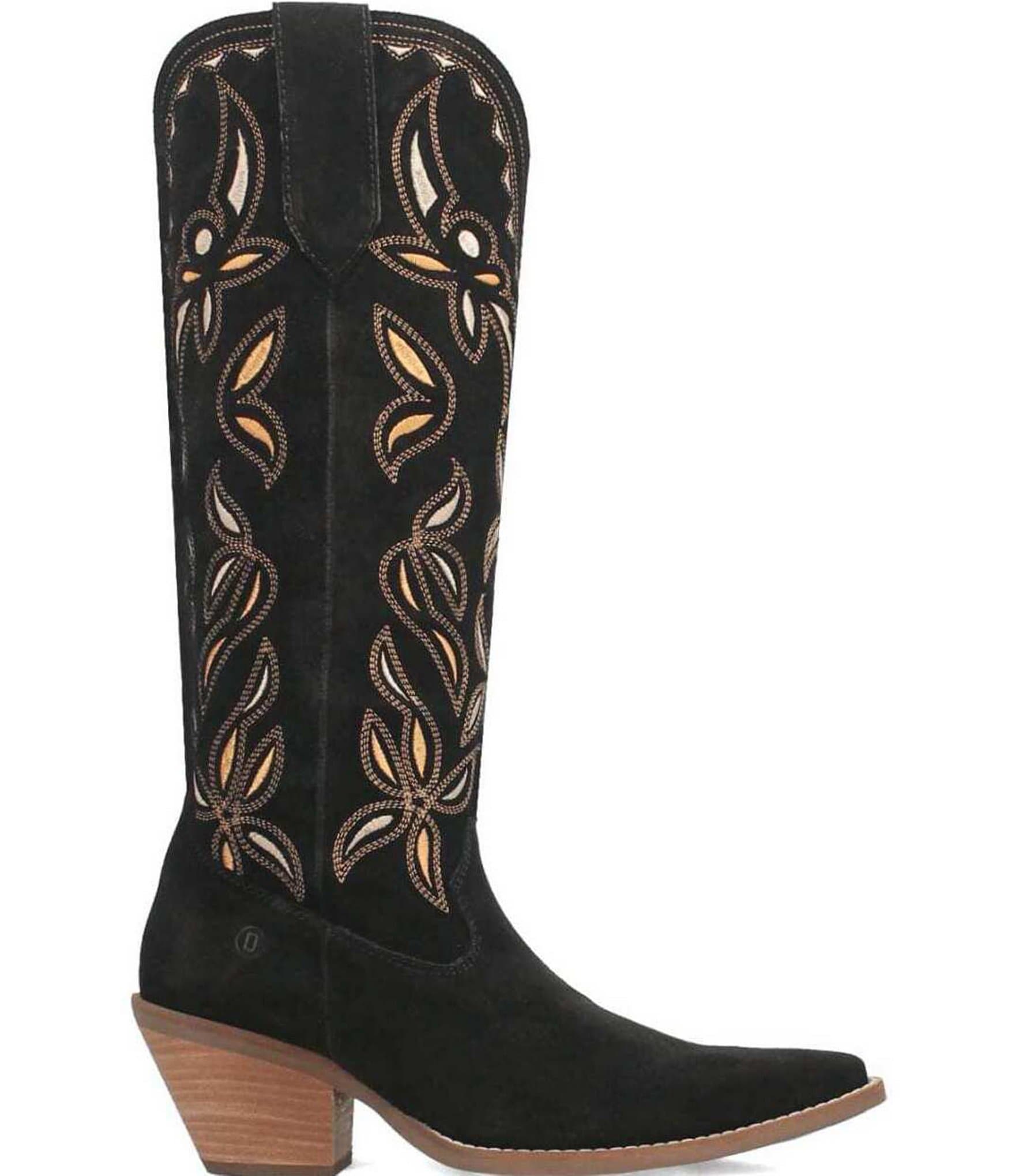 Dingo Bandelera Suede Laser Cut Western Boots