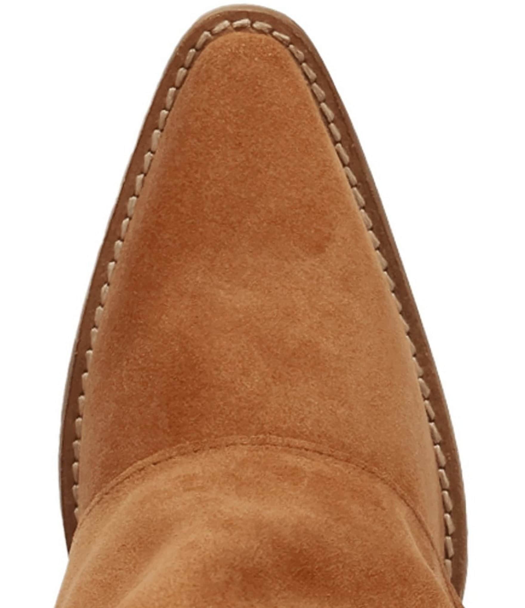 Dingo Buckle Bunny Suede Cuffed Buckle Hardware Knee High Western Boots