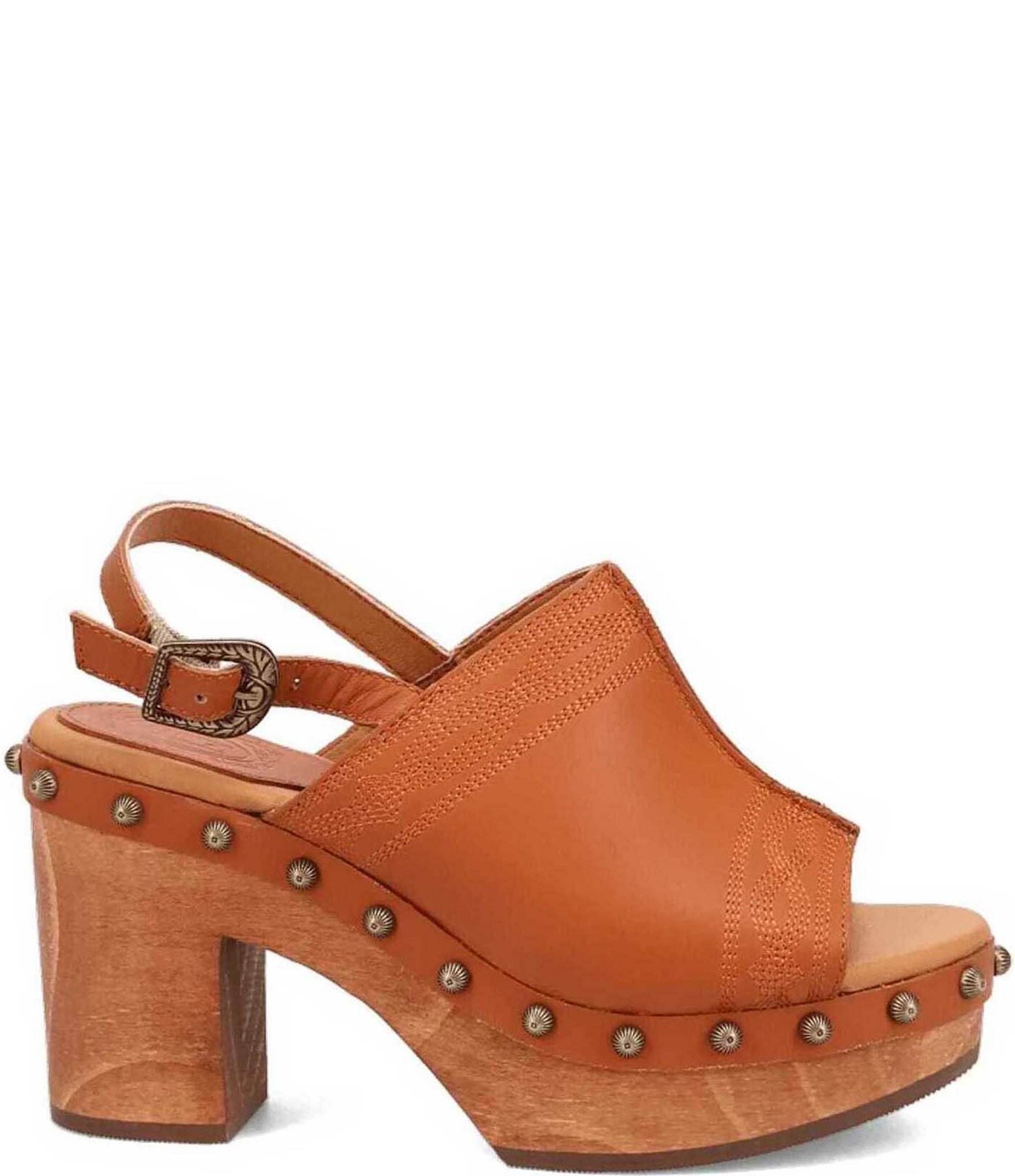Dingo Clover Leather Studded Slingback Sandals