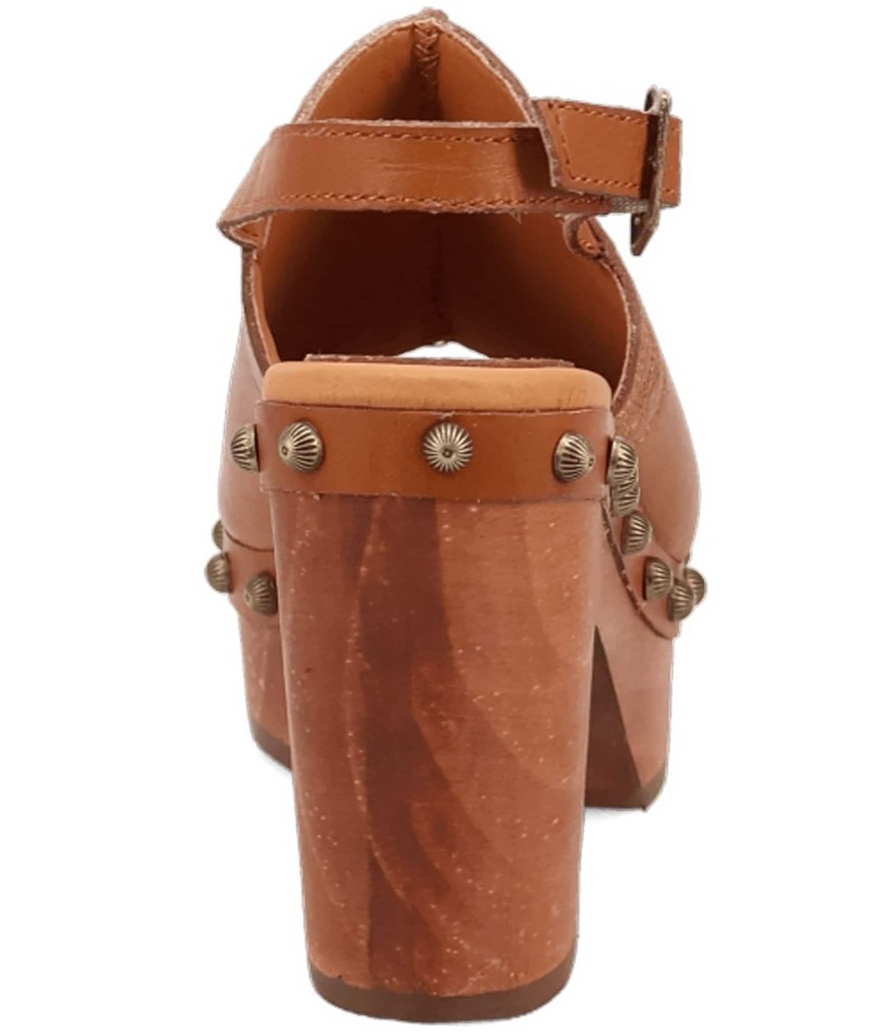 Dingo Clover Leather Studded Slingback Sandals