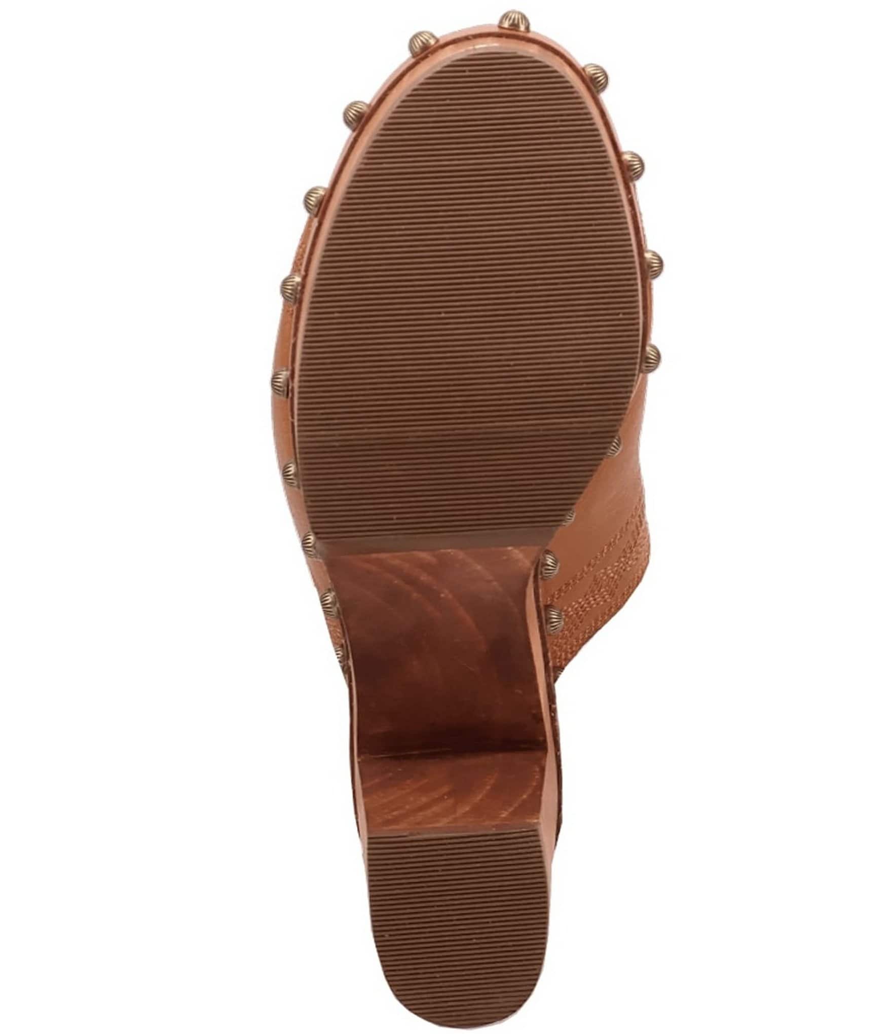 Dingo Clover Leather Studded Slingback Sandals