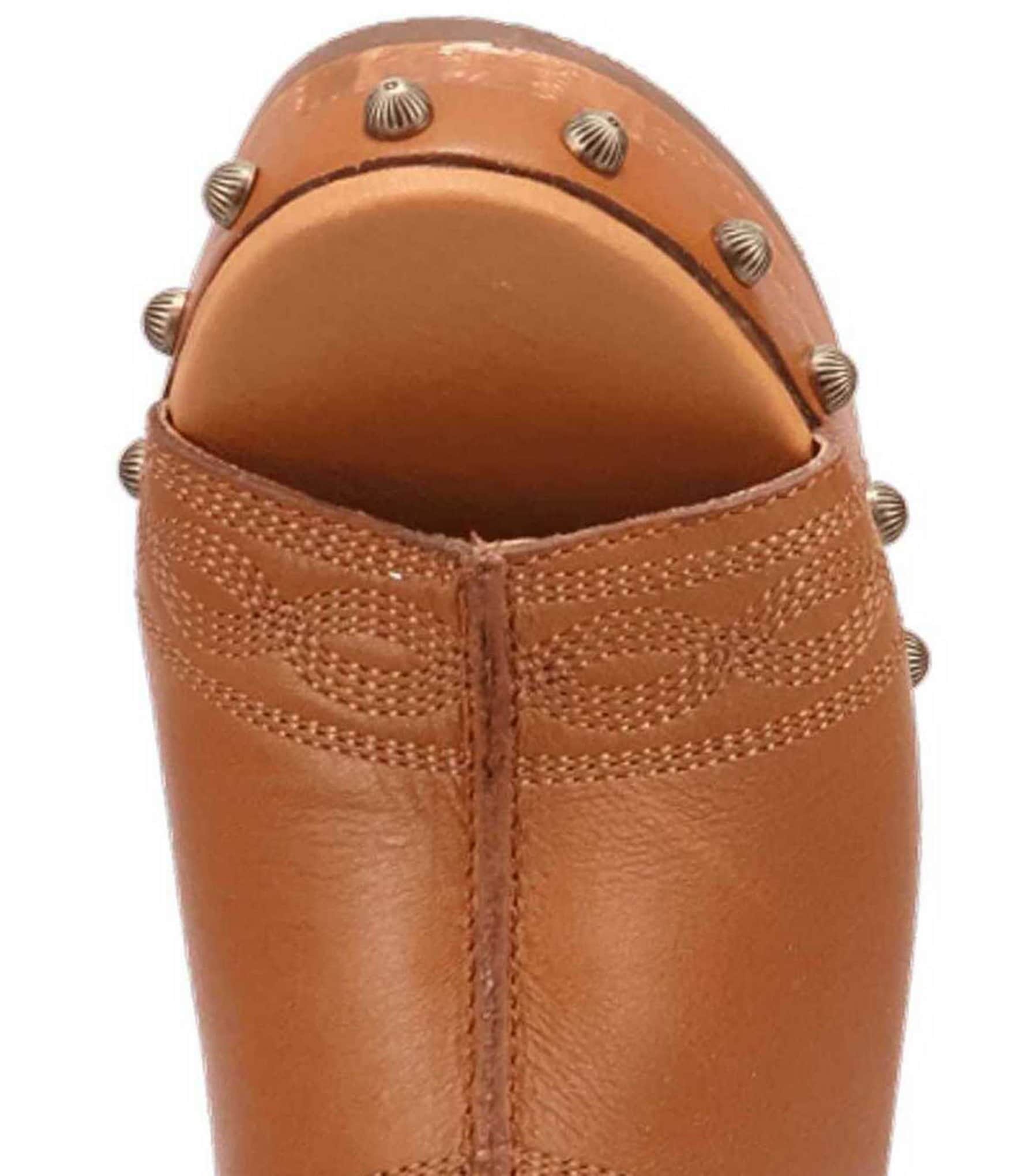 Dingo Clover Leather Studded Slingback Sandals