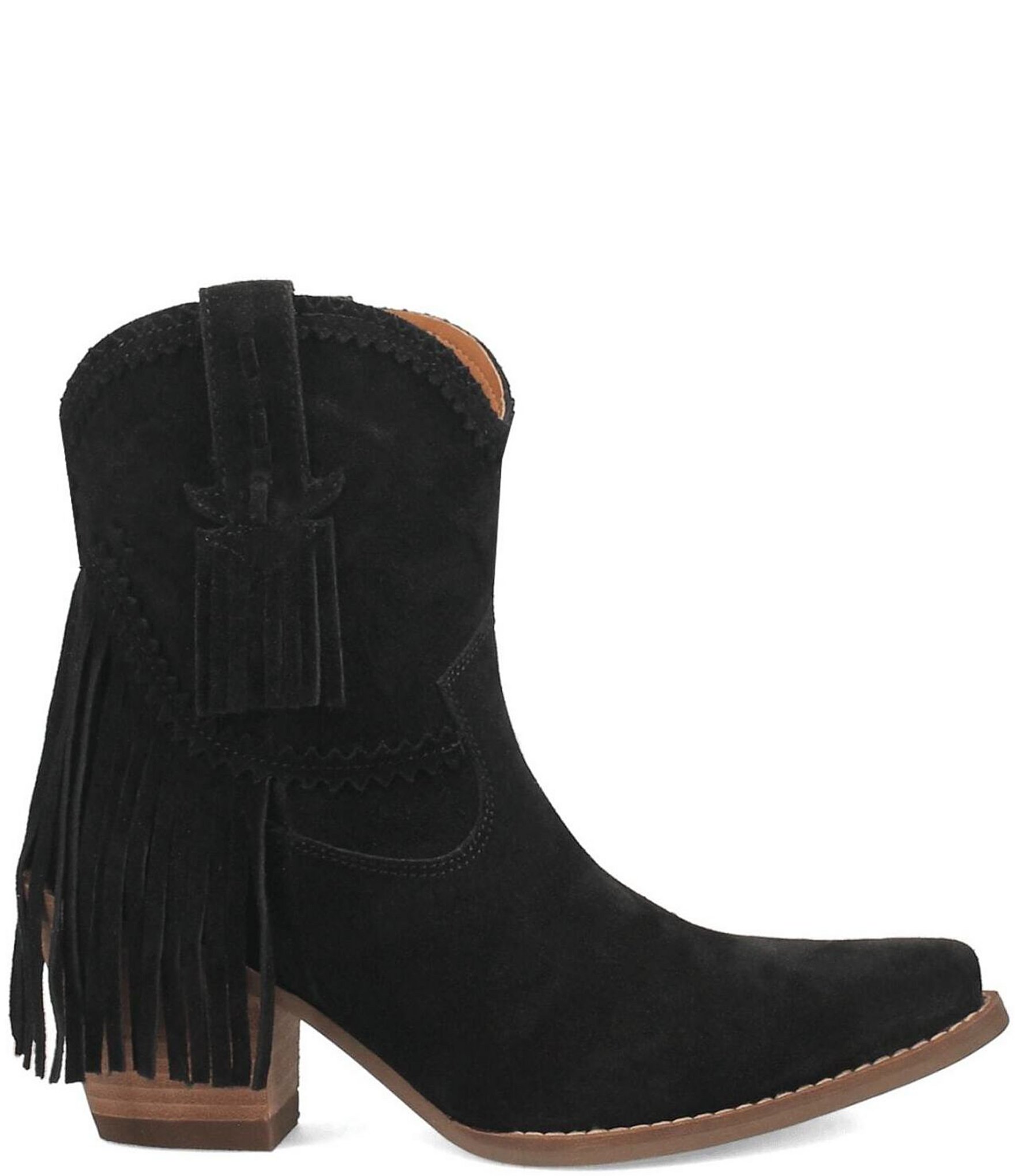 Dingo Fandango Suede Fringe Western Booties