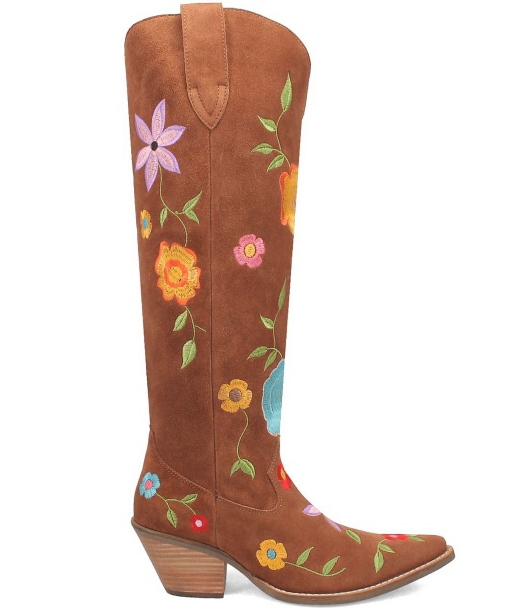 Dingo Flower Power Suede Embroidered Western Boots