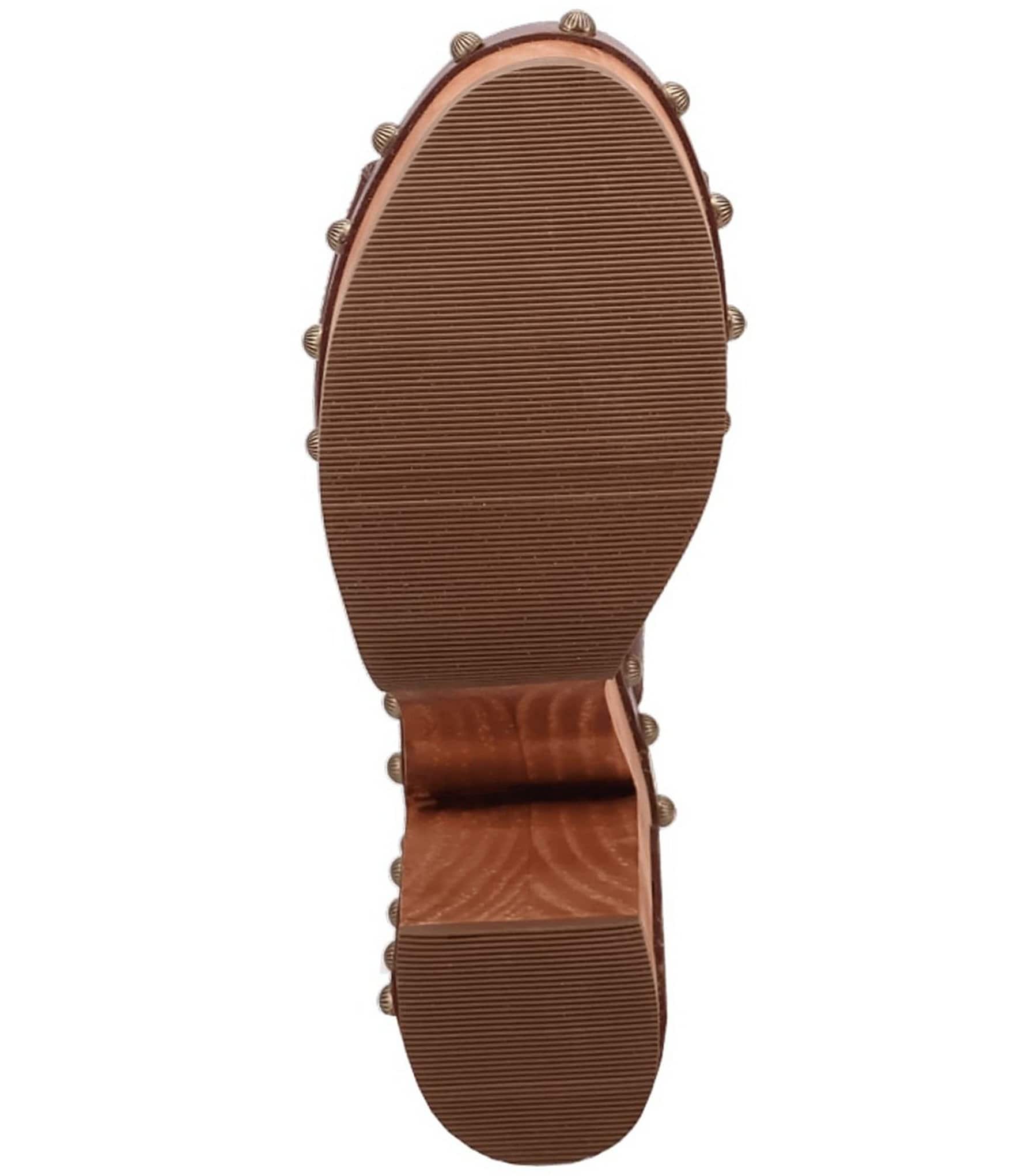 Dingo Free Spirit Leather Studded Platform Slide Sandals