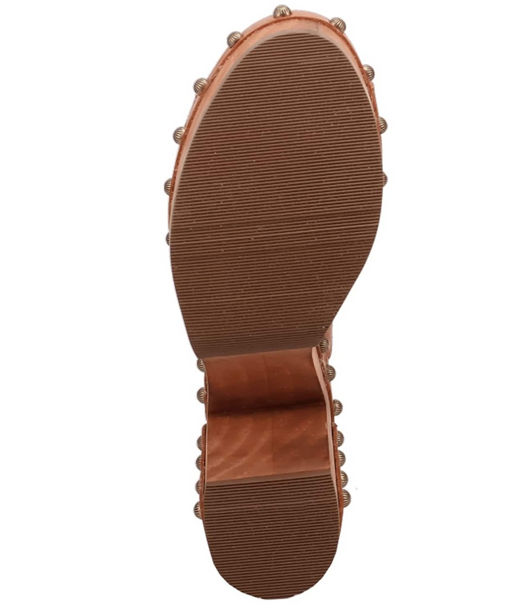 Dingo Free Spirit Leather Studded Platform Slide Sandals