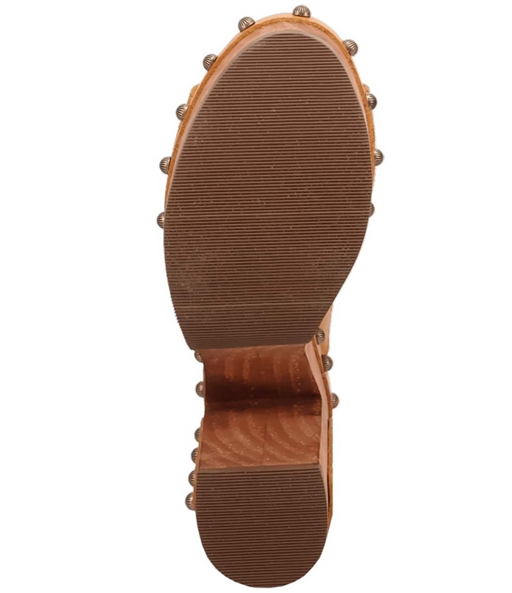 Dingo Free Spirit Leather Studded Platform Slide Sandals