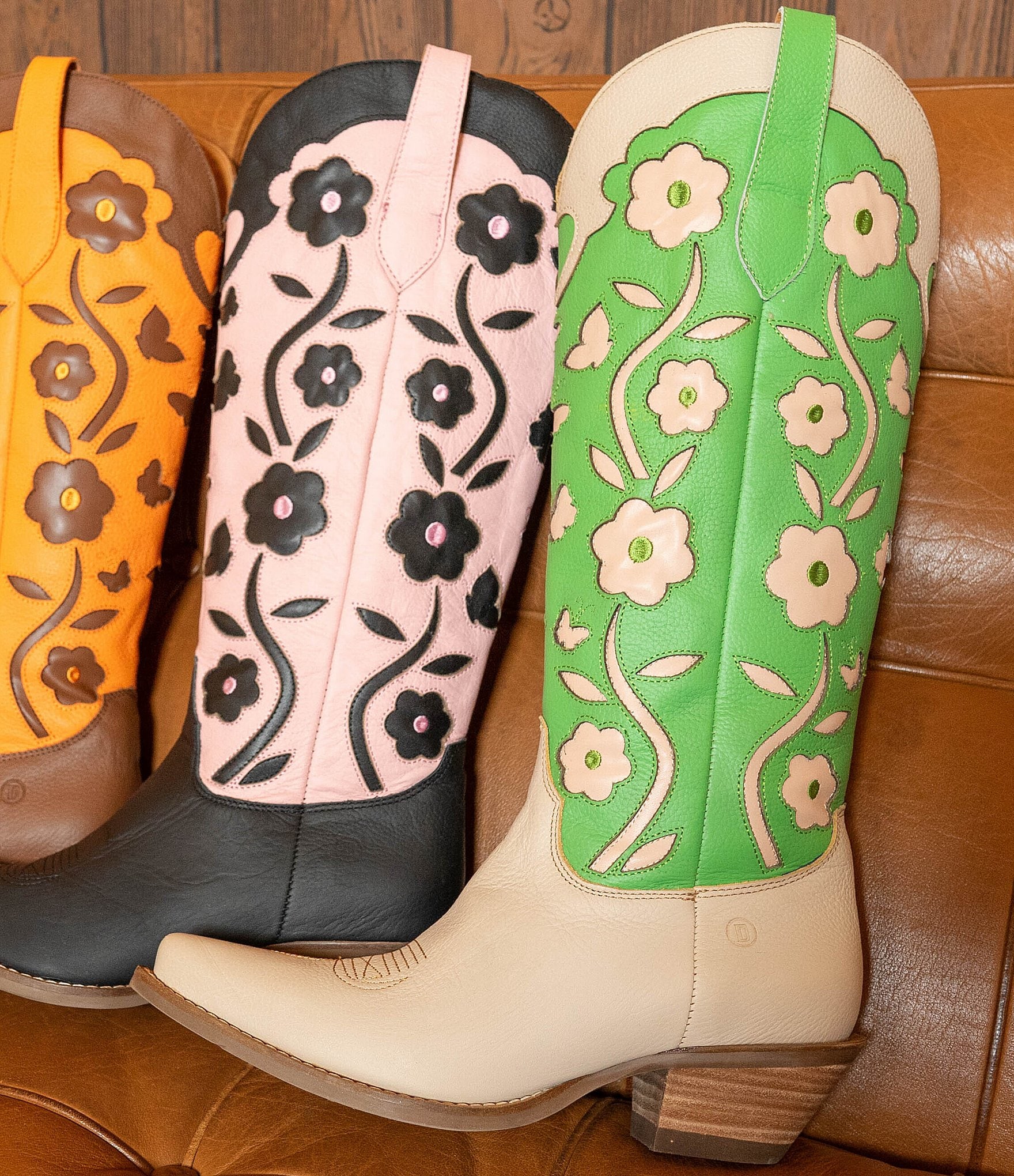 Dingo Goodness Gracious Leather Floral Tall Western Boots