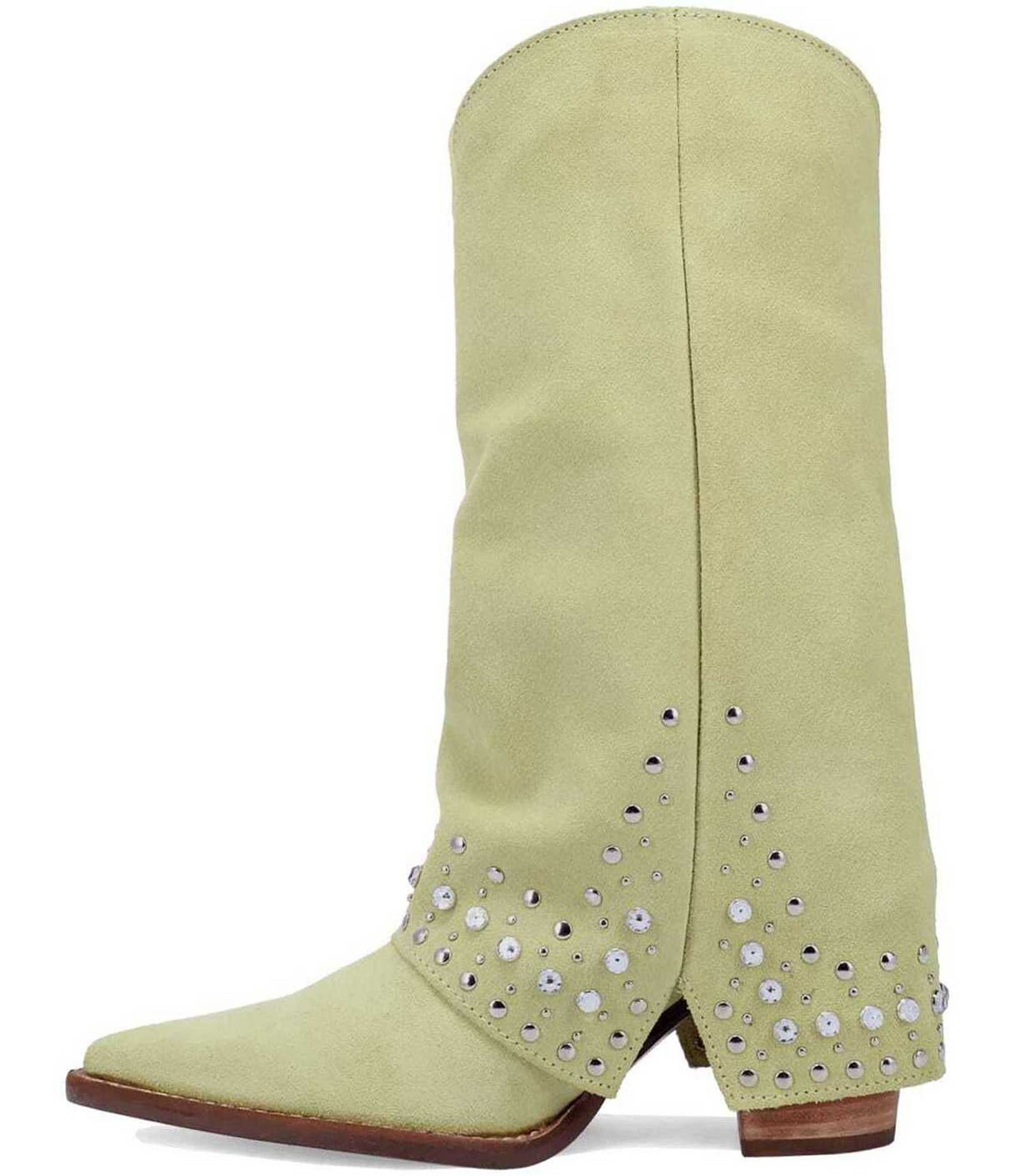 Dingo Howdy Honey Suede Rhinestone Cuff Western Boots