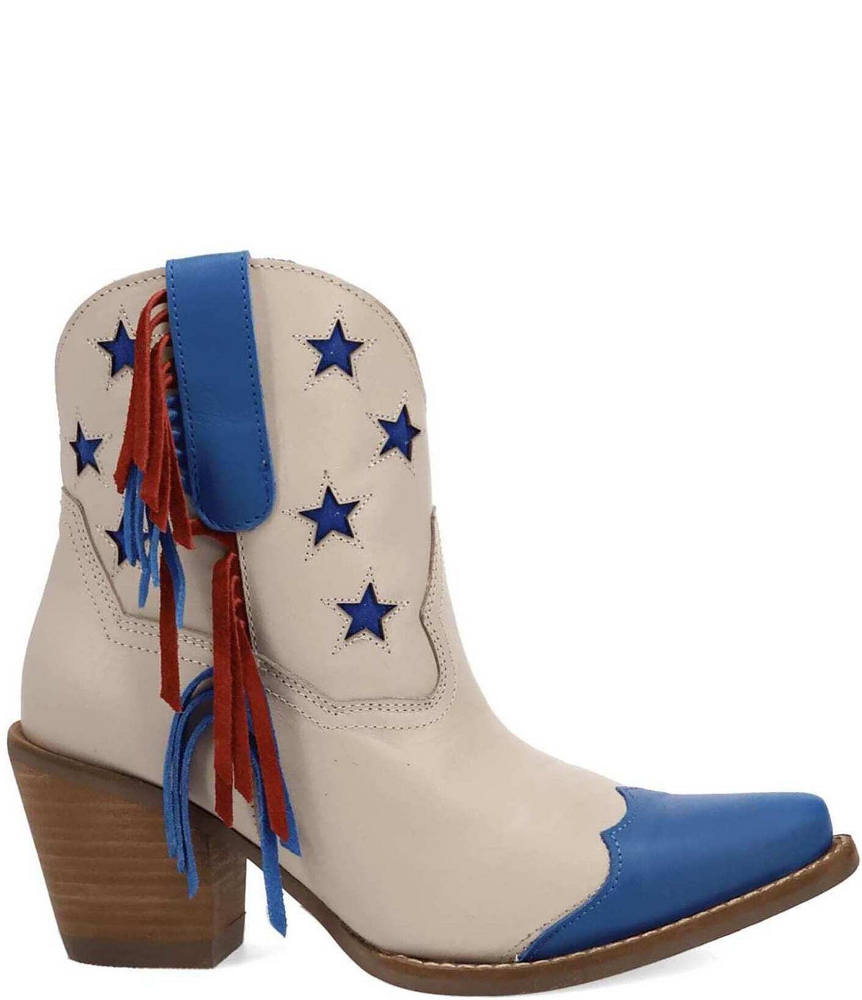 Dingo Liberty Leather Fringed Patriotic Booties