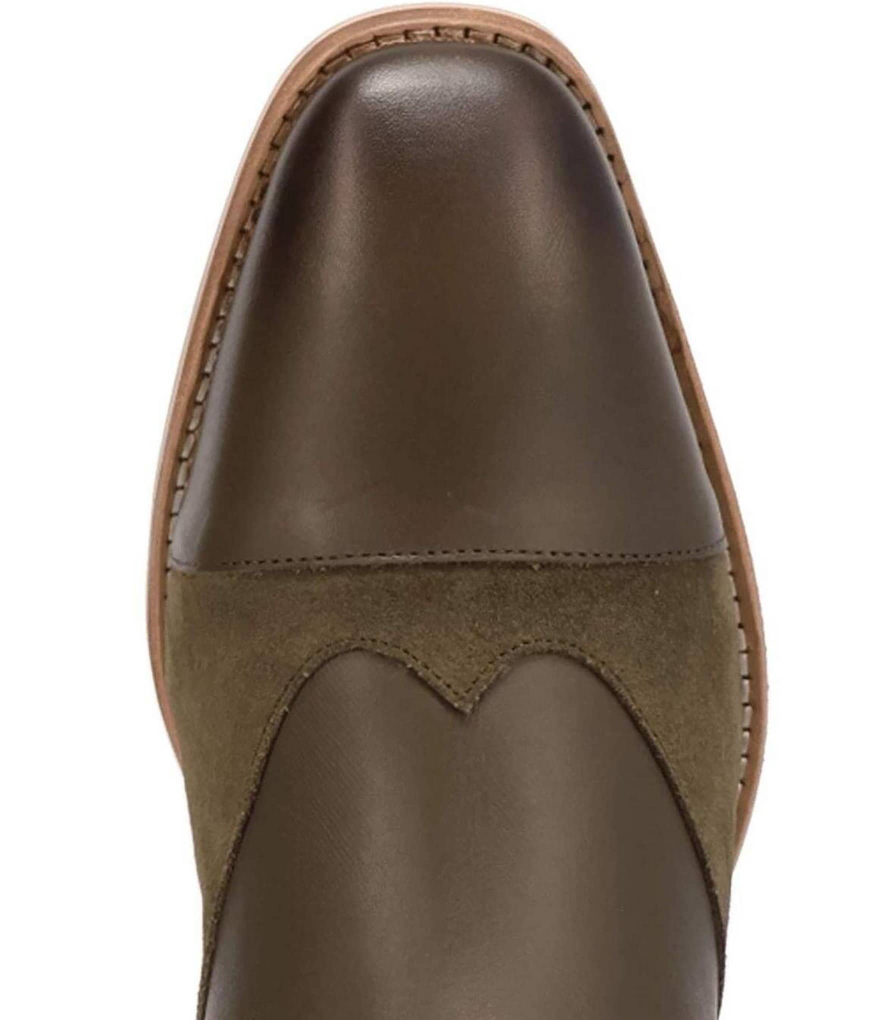 Dingo Men's Barnsley Leather and Suede Square Toe Zip Booties