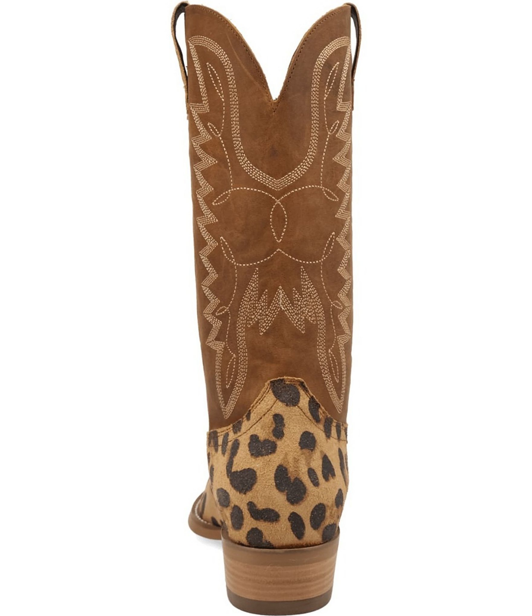 Dingo Men's Bulls Eye Leopard Print Suede Western Boots