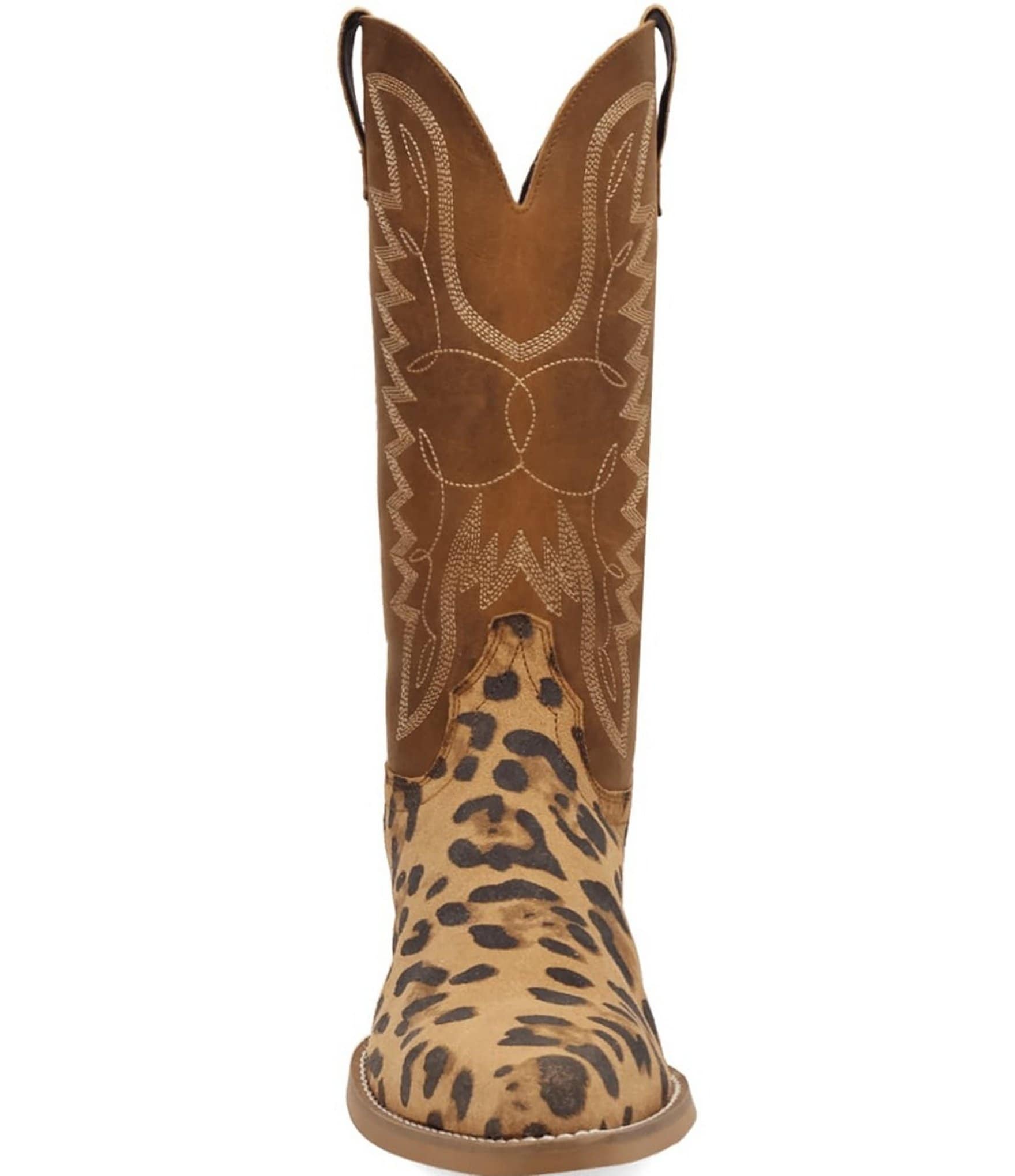 Dingo Men's Bulls Eye Leopard Print Suede Western Boots