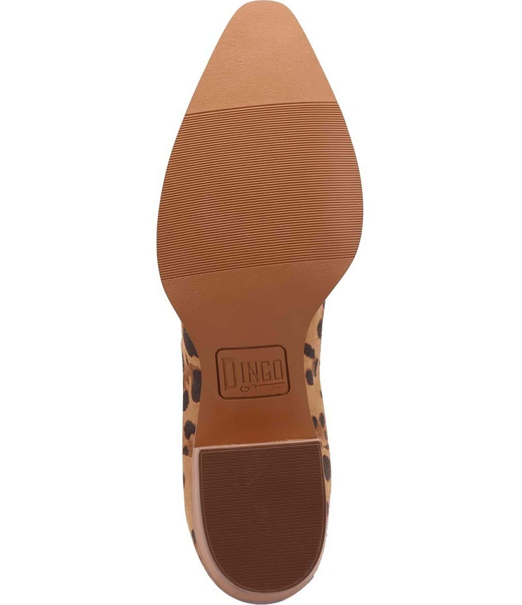 Dingo Men's Bulls Eye Leopard Print Suede Western Boots