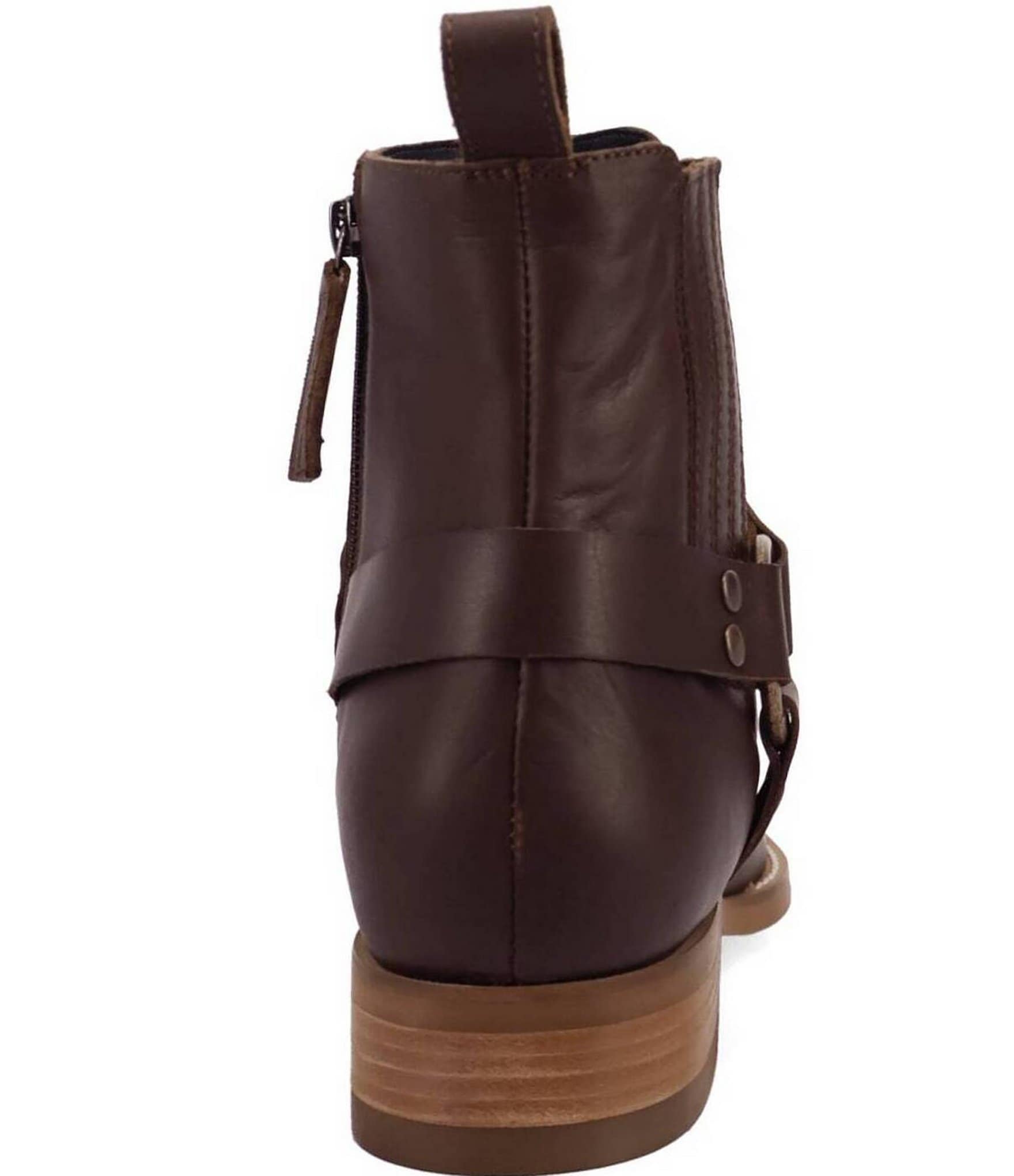 Dingo Men's Rowdy Leather O-Ring Harness Snip Toe Ankle Boots