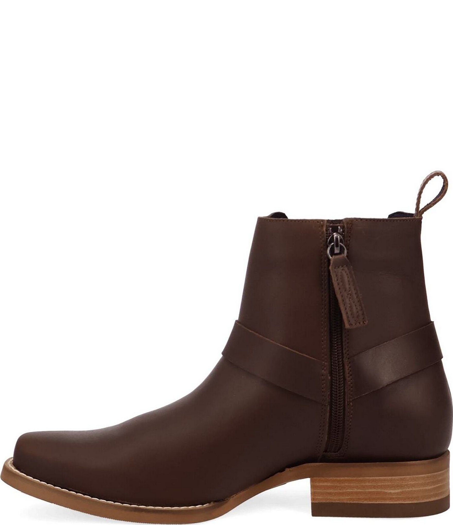 Dingo Men's Rowdy Leather O-Ring Harness Snip Toe Ankle Boots