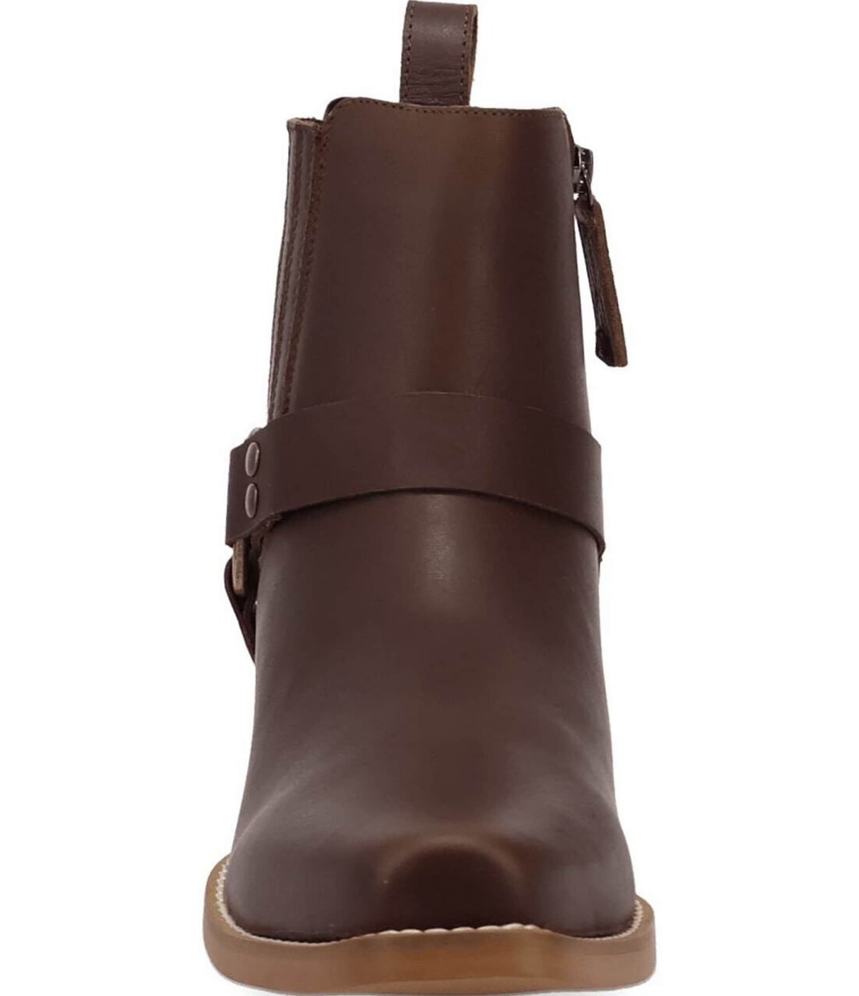 Dingo Men's Rowdy Leather O-Ring Harness Snip Toe Ankle Boots