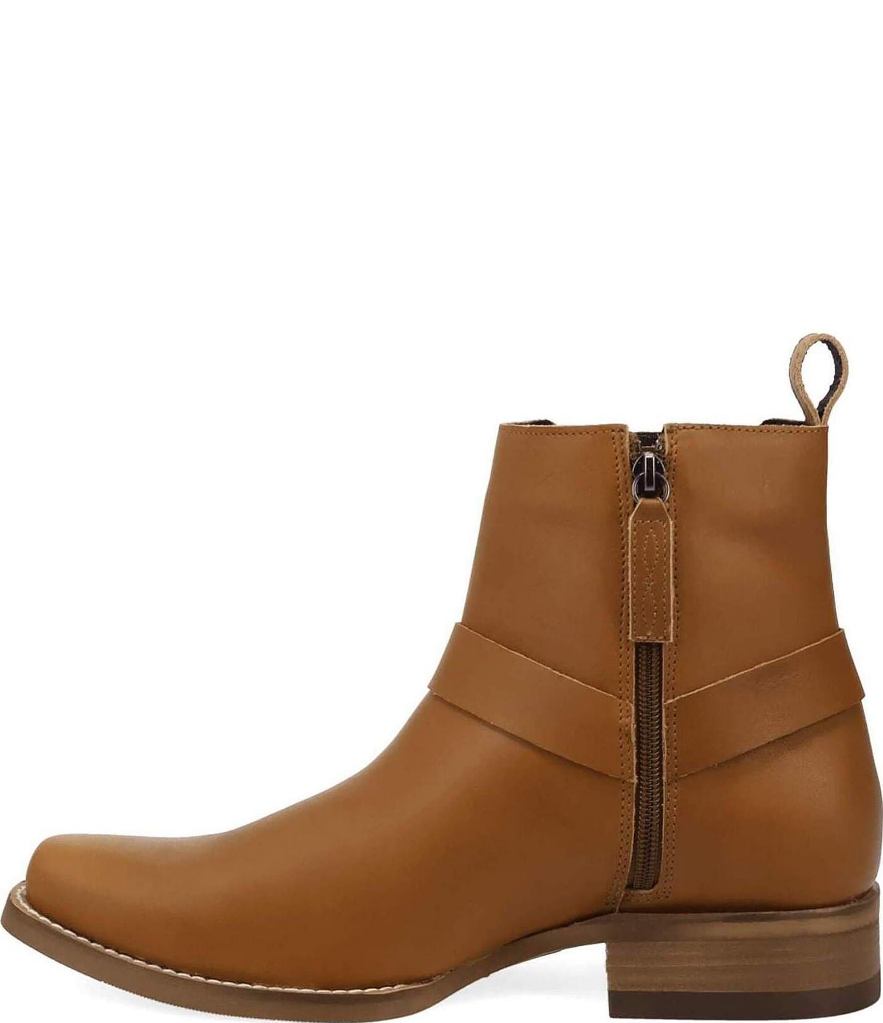 Dingo Men's Rowdy Leather O-Ring Harness Snip Toe Ankle Boots