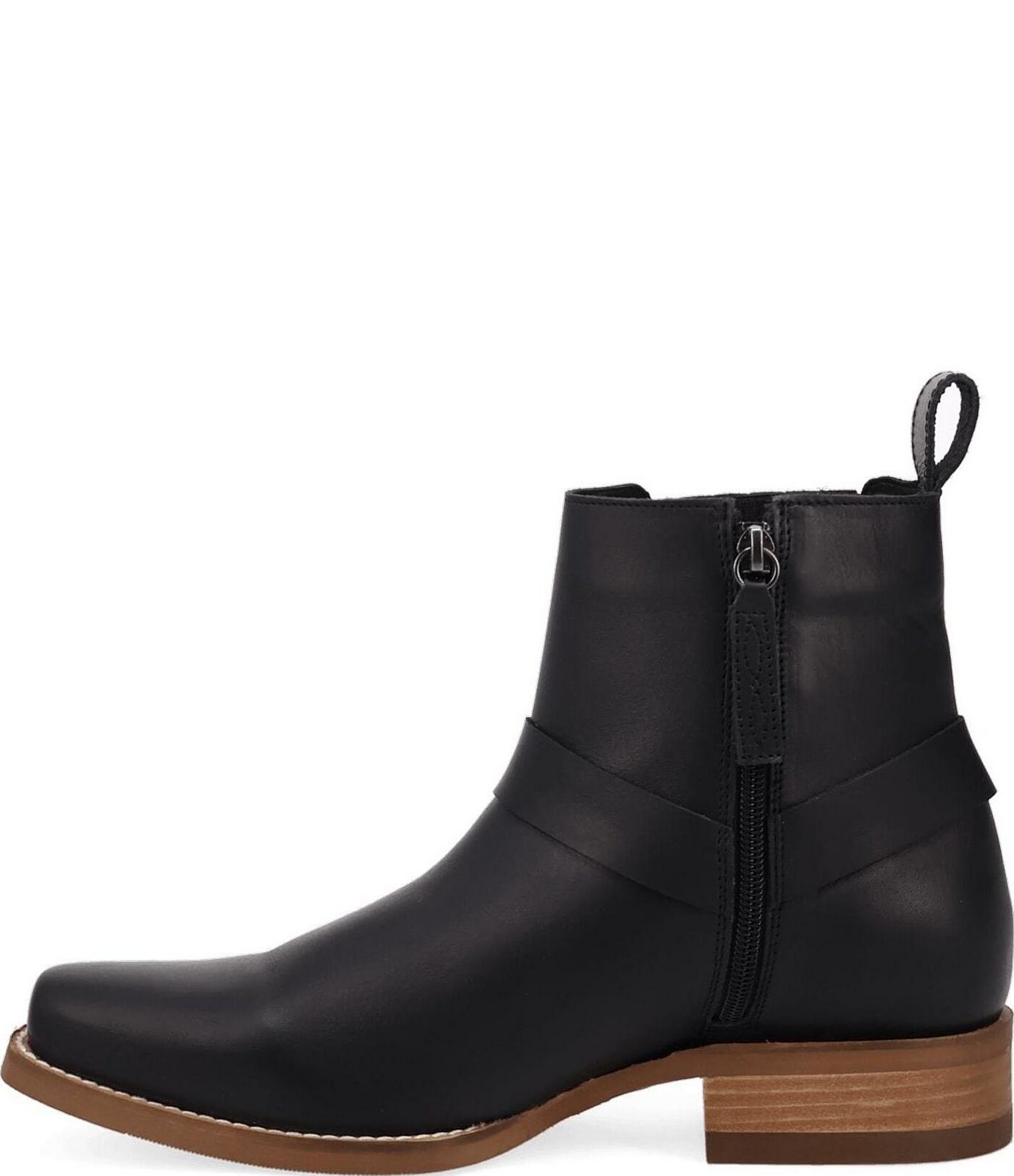 Dingo Men's Rowdy Leather O-Ring Harness Snip Toe Ankle Boots