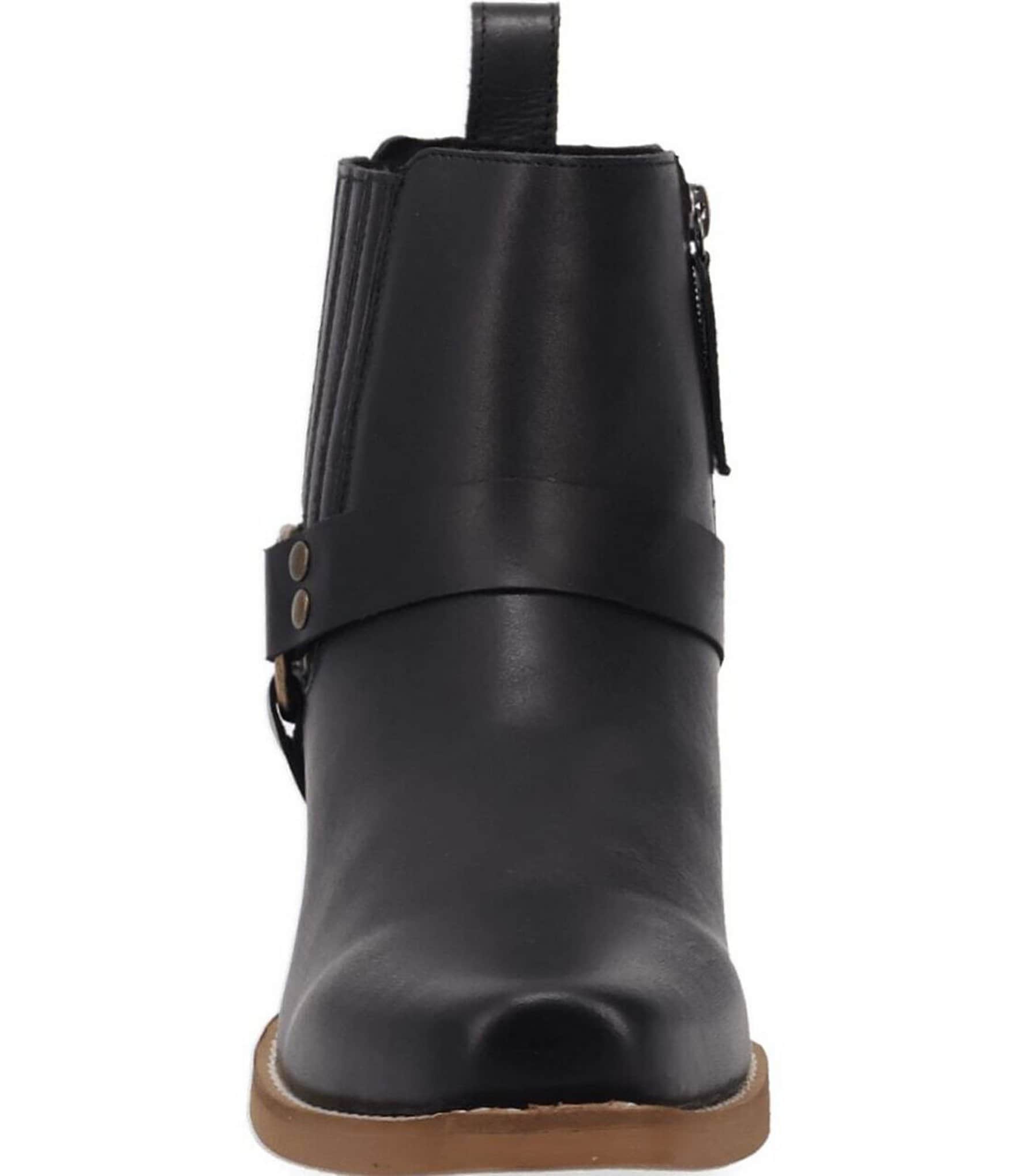 Dingo Men's Rowdy Leather O-Ring Harness Snip Toe Ankle Boots
