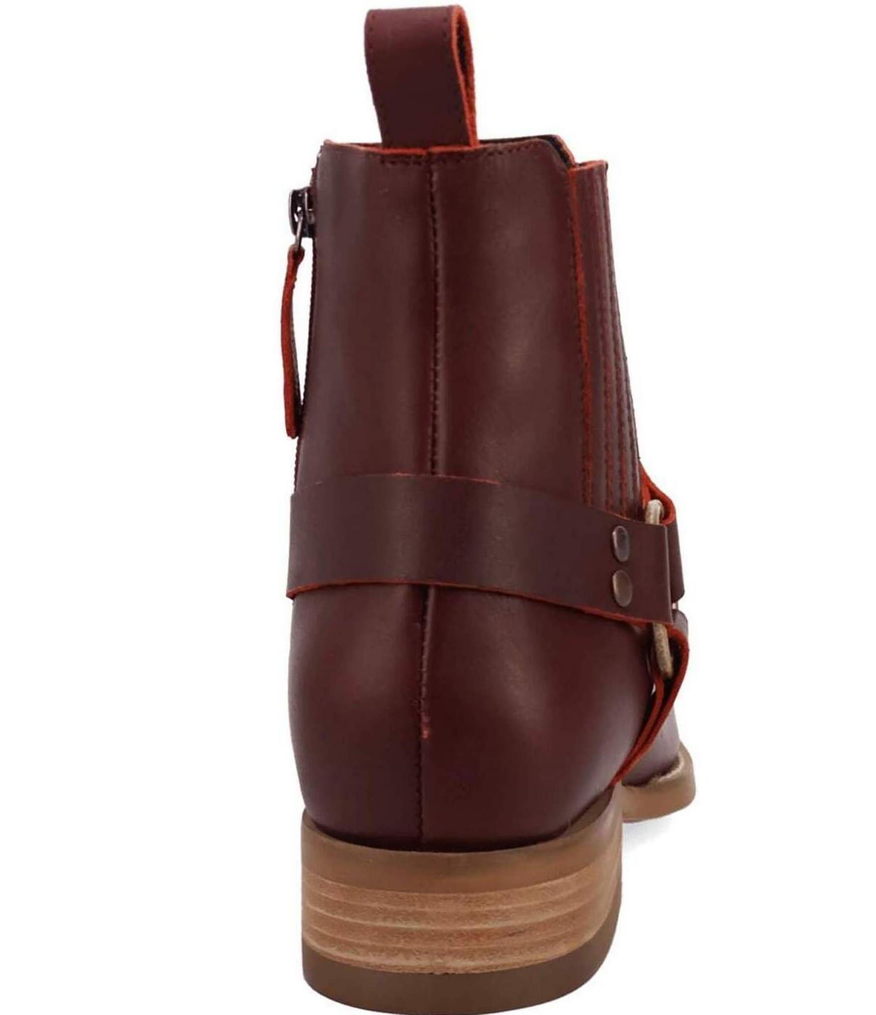 Dingo Men's Rowdy Leather O-Ring Harness Snip Toe Ankle Boots
