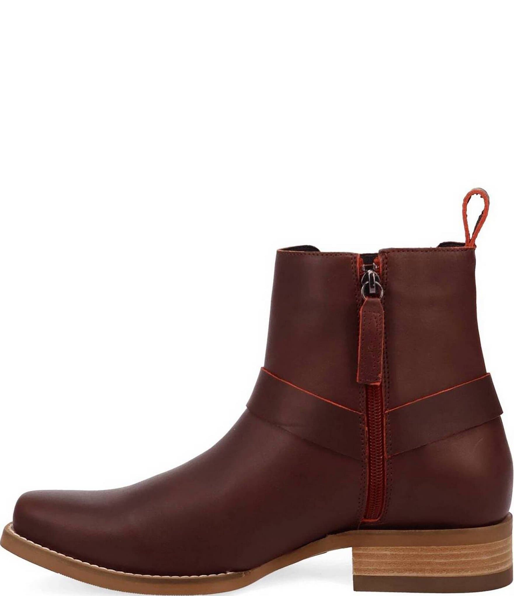 Dingo Men's Rowdy Leather O-Ring Harness Snip Toe Ankle Boots