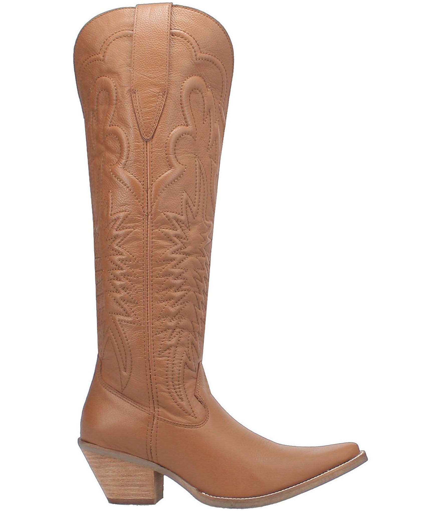 Dingo Raisin Kane Embossed Leather Tall Western Boots