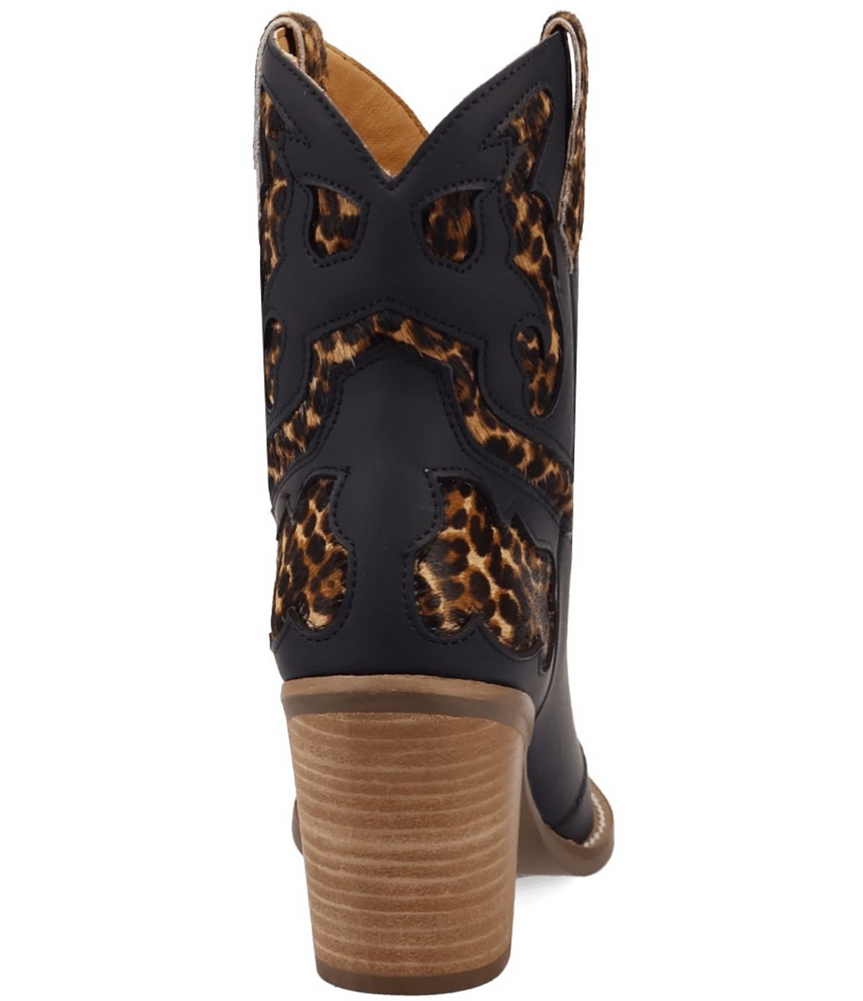 Dingo Run Wild Leather Leopard Print Suede Western Booties