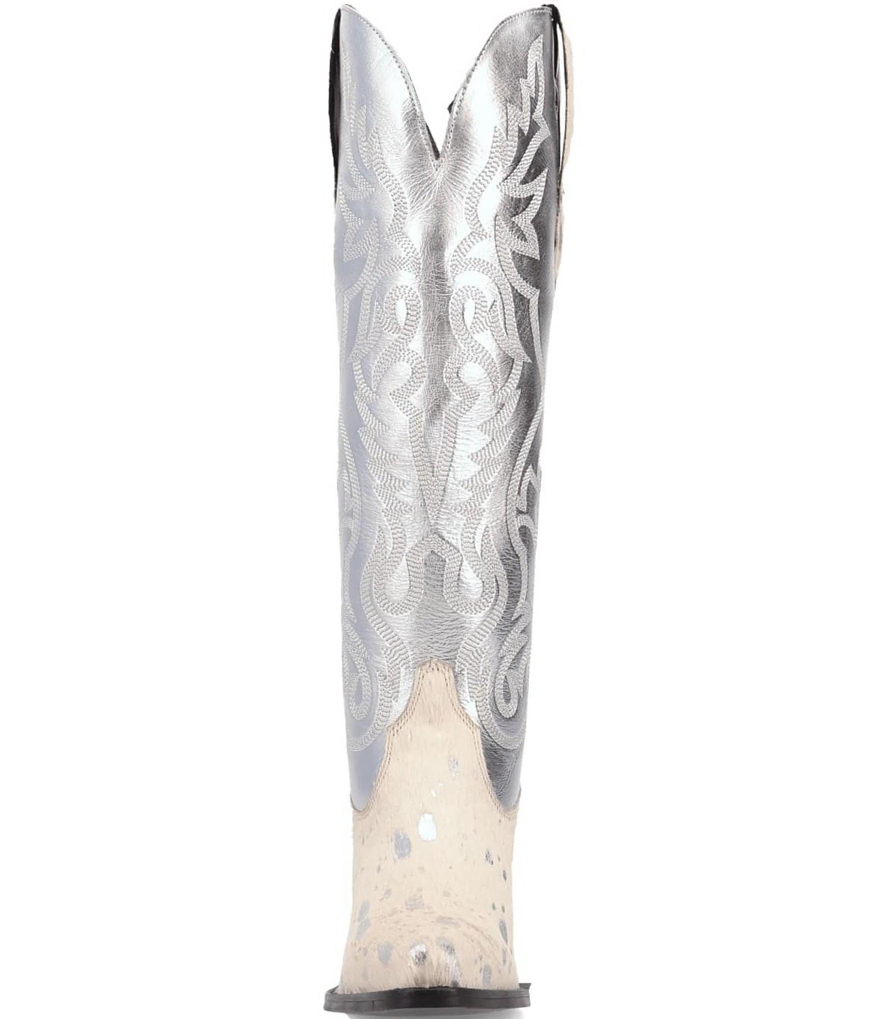 Dingo Take No Bull Calf Hair and Metallic Leather Tall Western Boots