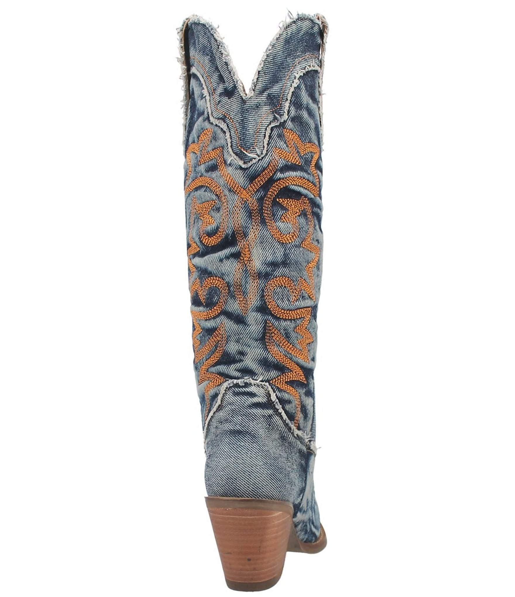 Dingo Texas Tornado Denim Tall Western Boots