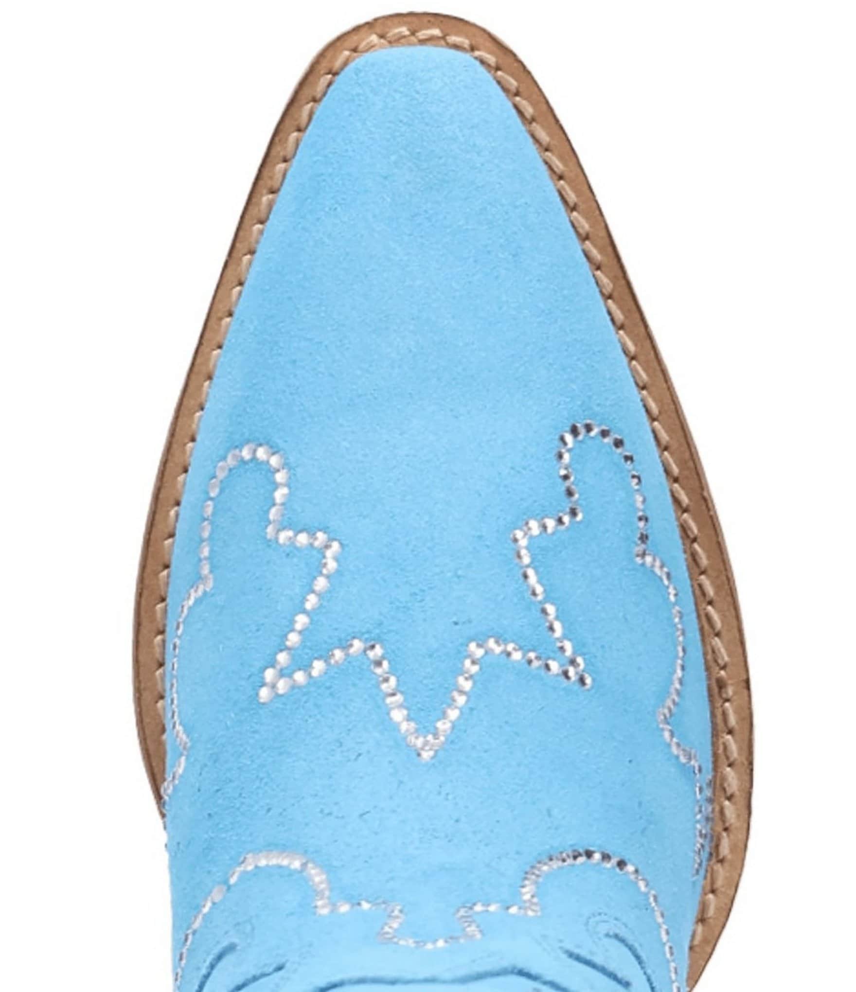 Dingo Tiny Pony Suede Rhinestone Mid Calf Western Boots