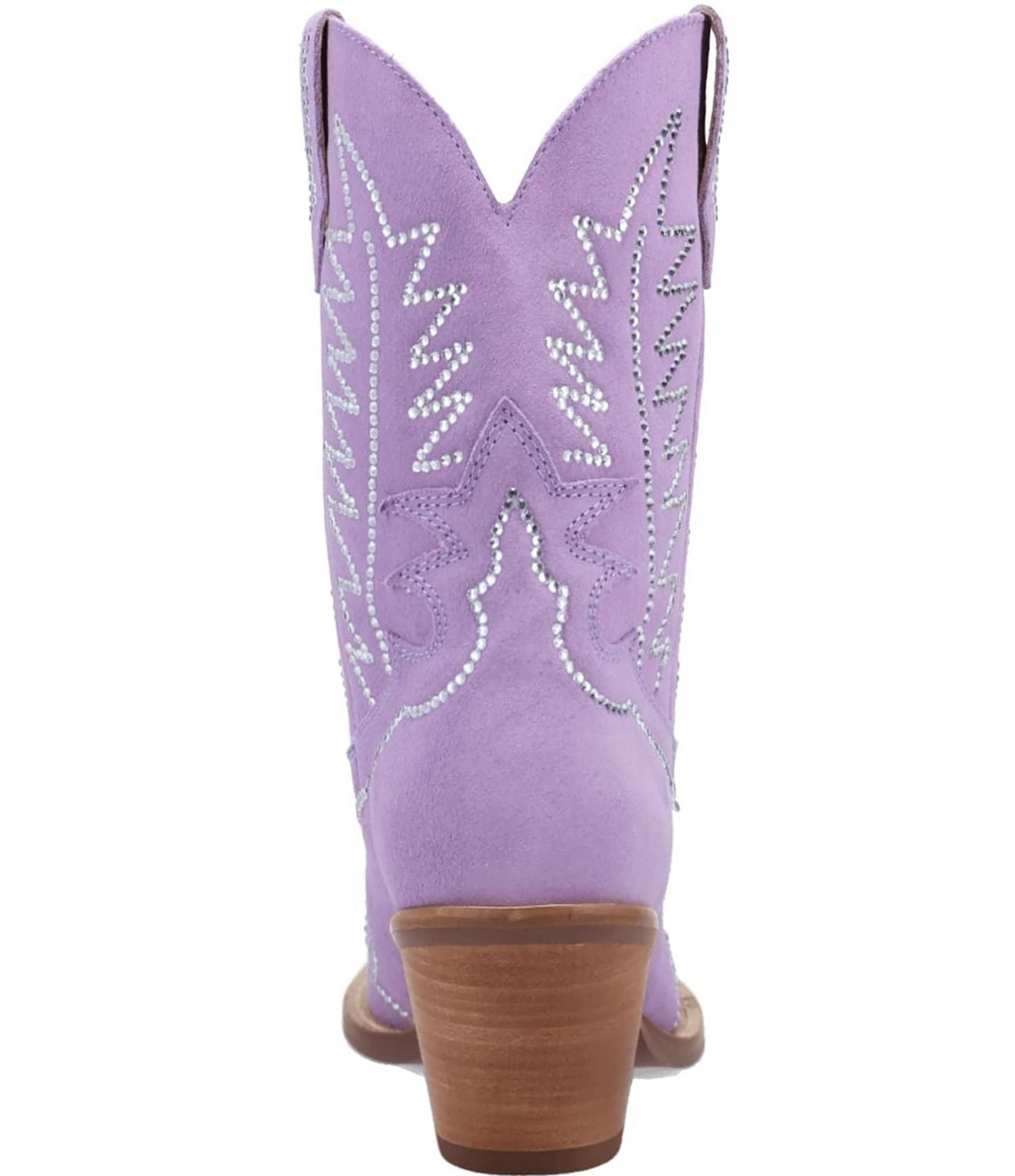 Dingo Tiny Pony Suede Rhinestone Mid Calf Western Boots
